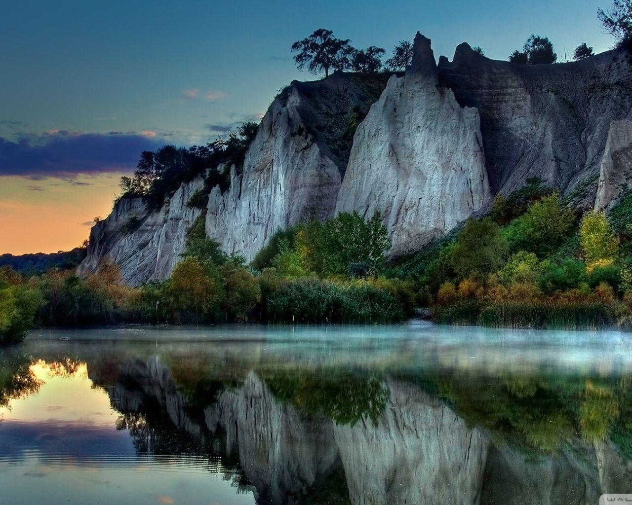 1280x1024 Free download Mystic Lake Wallpaper .
