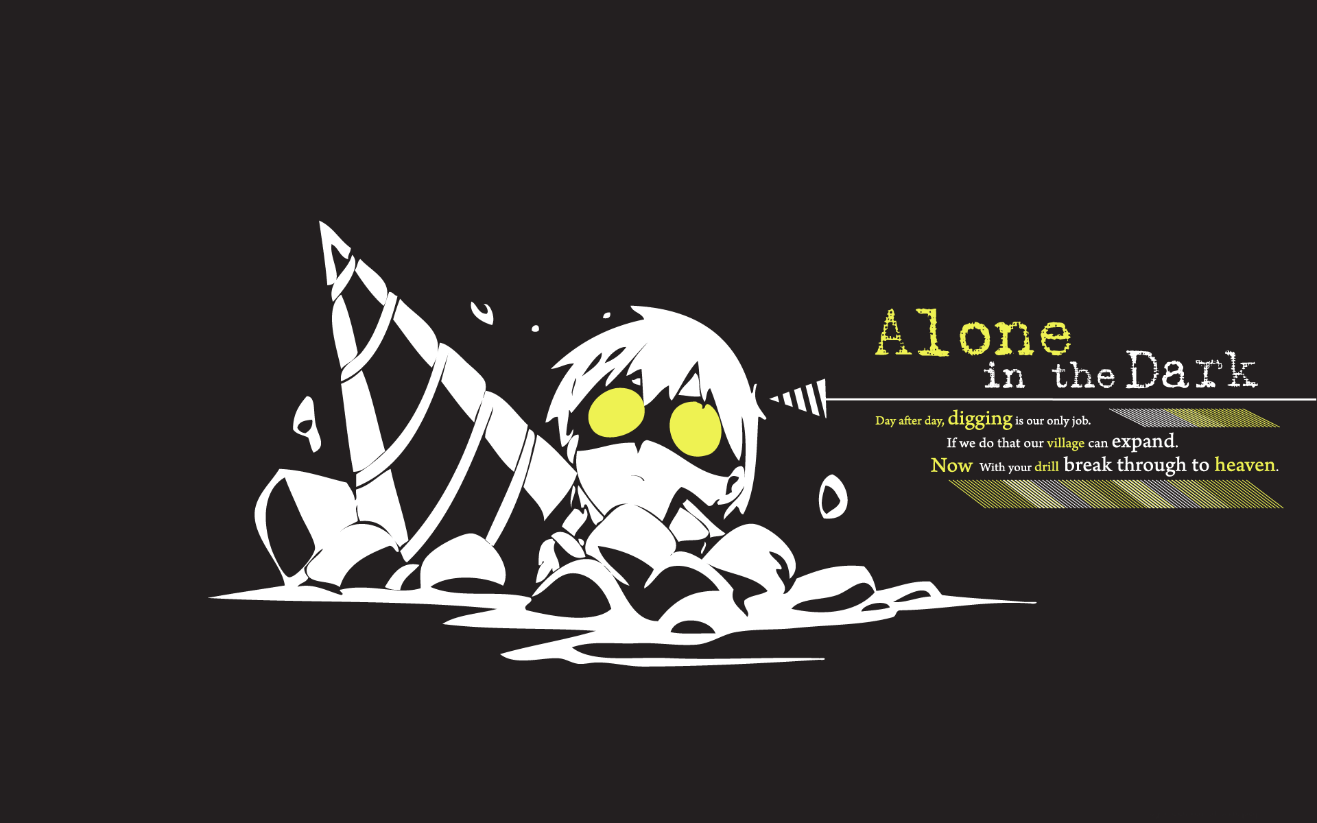 1920x1200 Simon Gurren Lagann Quotes.