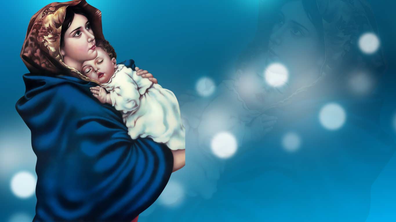 1366x768 Blessed Virgin Mary Wallpaper .