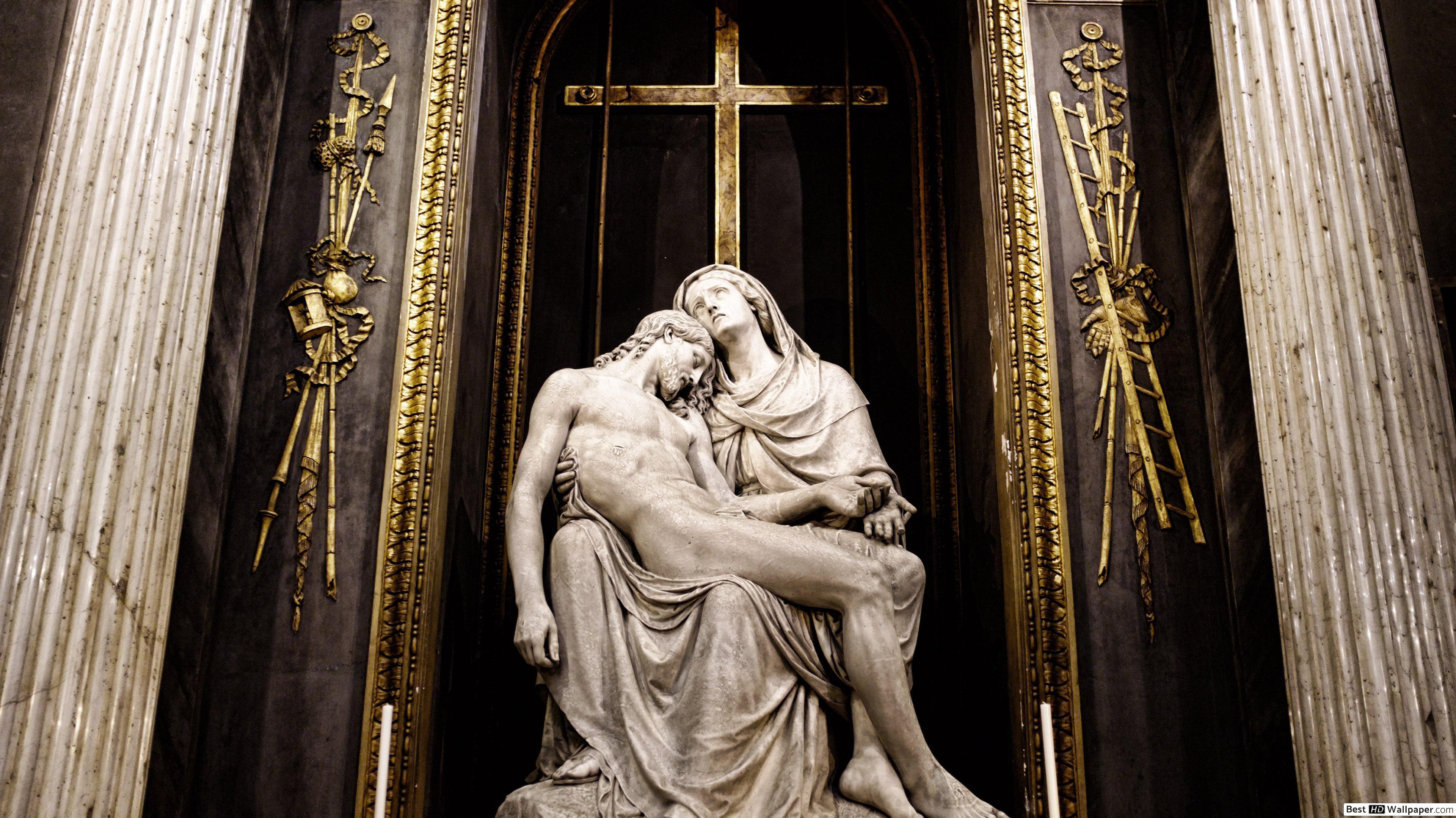3840x2160 Saint Mary with Jesus HD wallpaper .