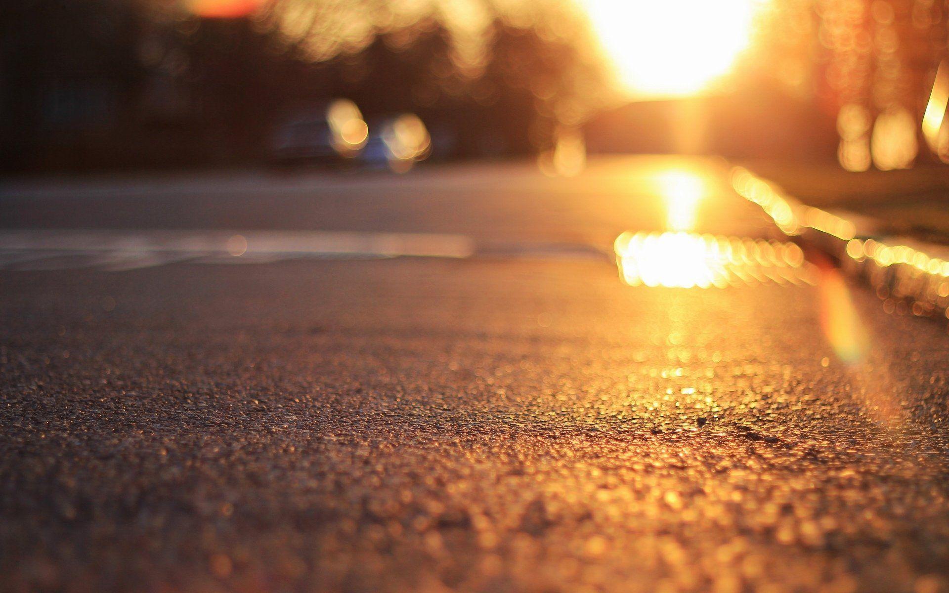 1920x1200 Close Up Land Asphalt Sun Rays Bokeh .