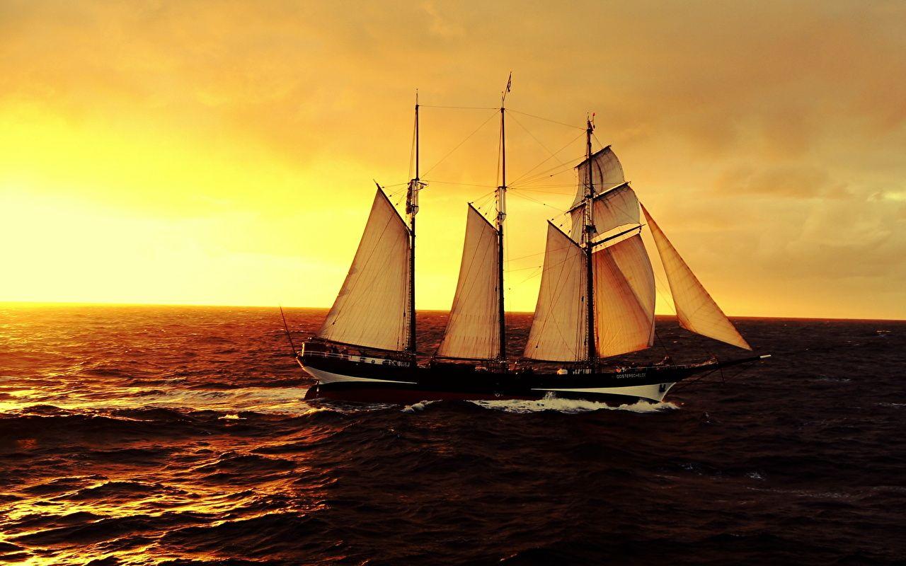 1280x800 Wallpaper Sea Sky ship Sunrises and .