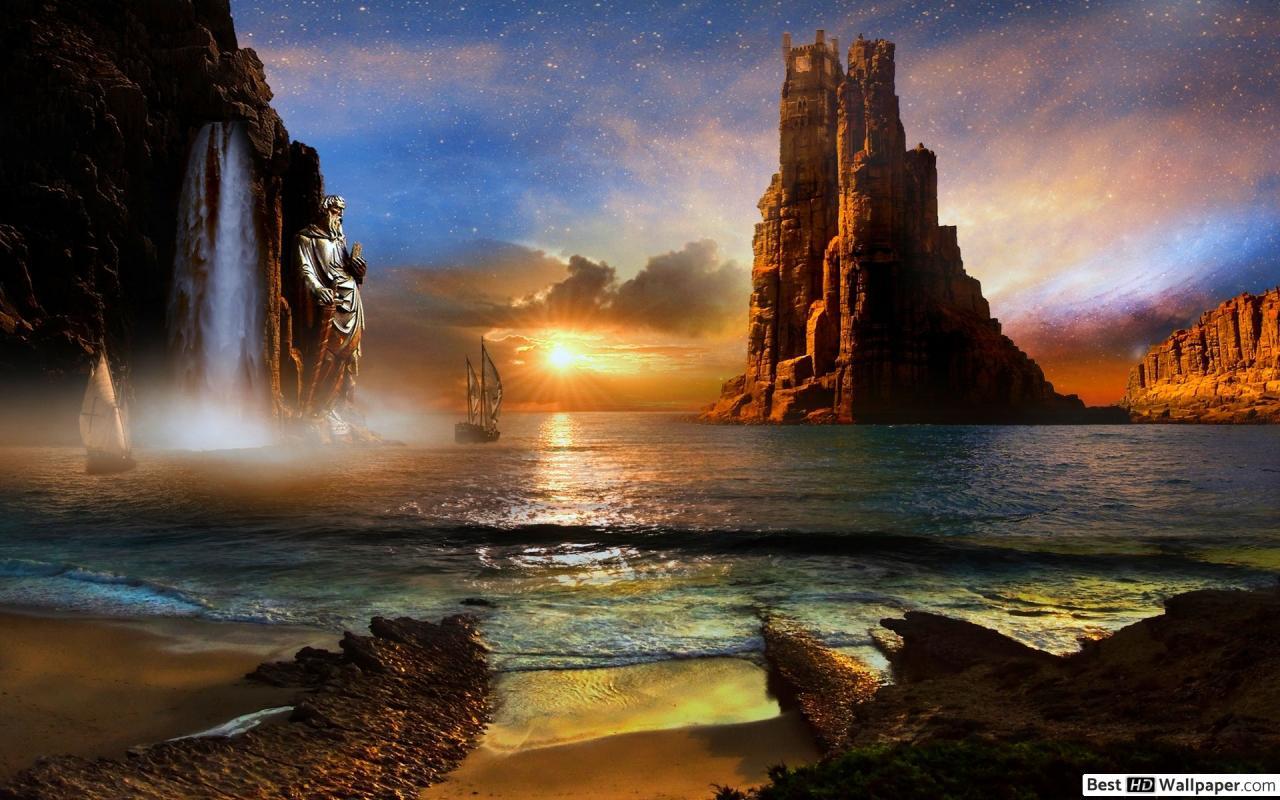 1280x800 sailing at sunset HD wallpaper .