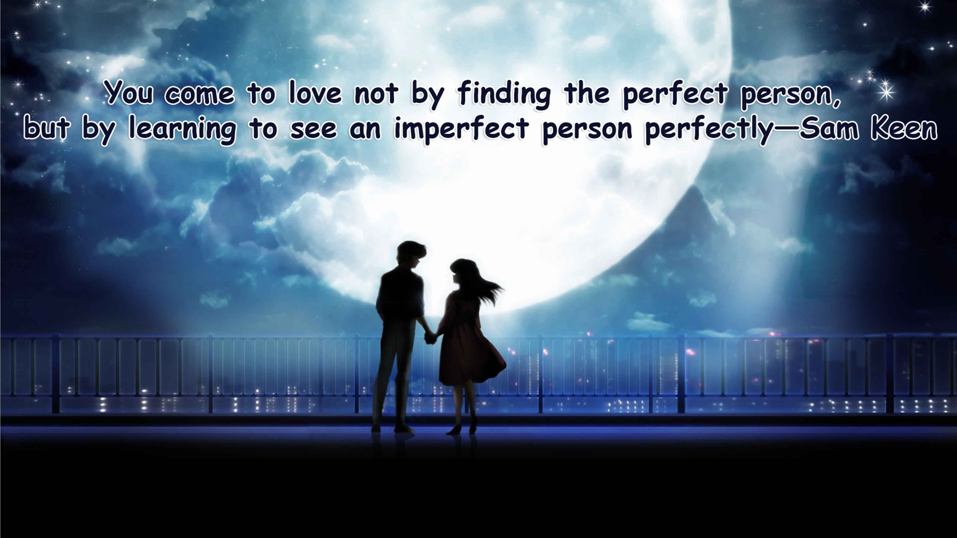 3840x2160 3D Love Couple Cartoon Wallpaper .