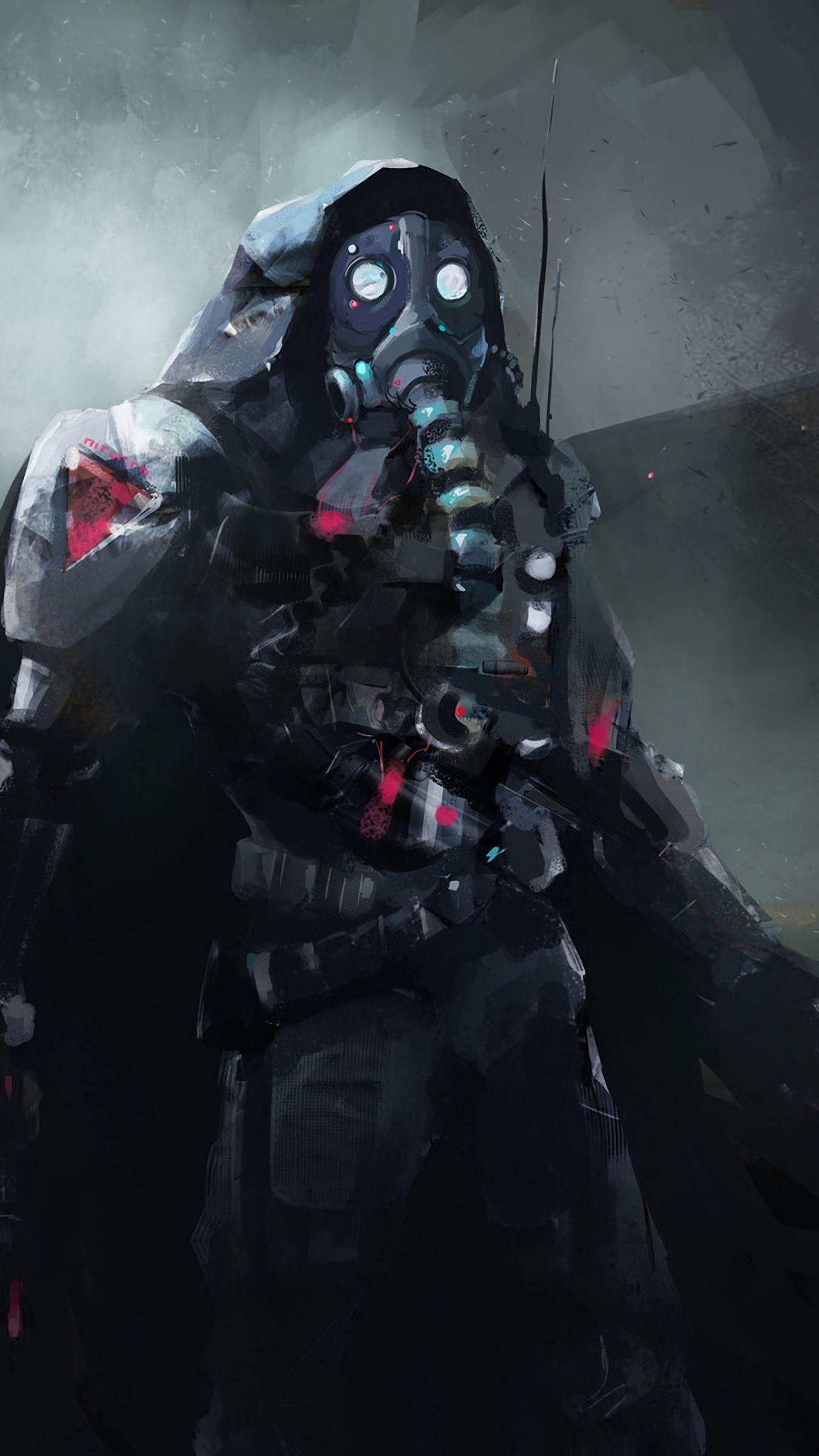 1350x2400 Download wallpaper 1350x2400 gas mask .