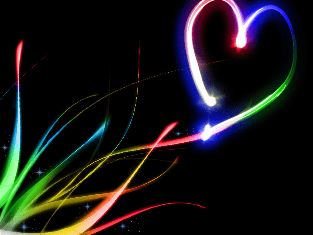 1024x768 Neon Hearts Background .line.