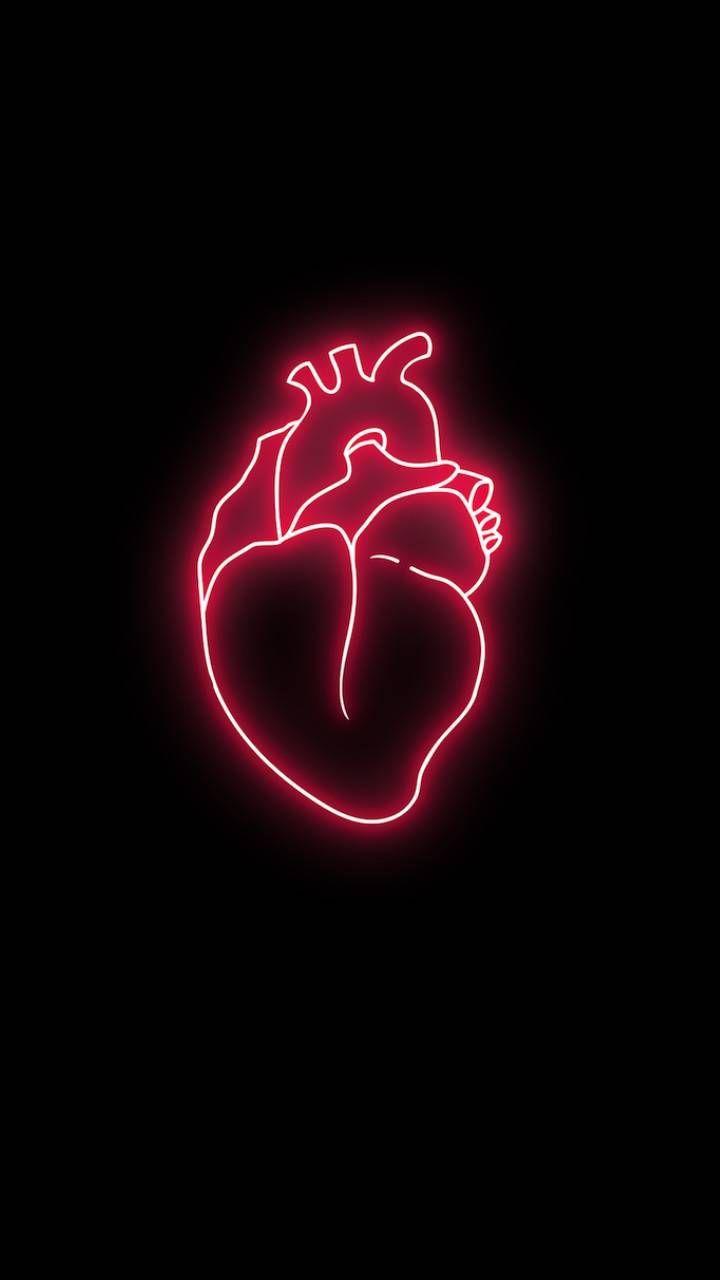 720x1280 Neon Heart Background