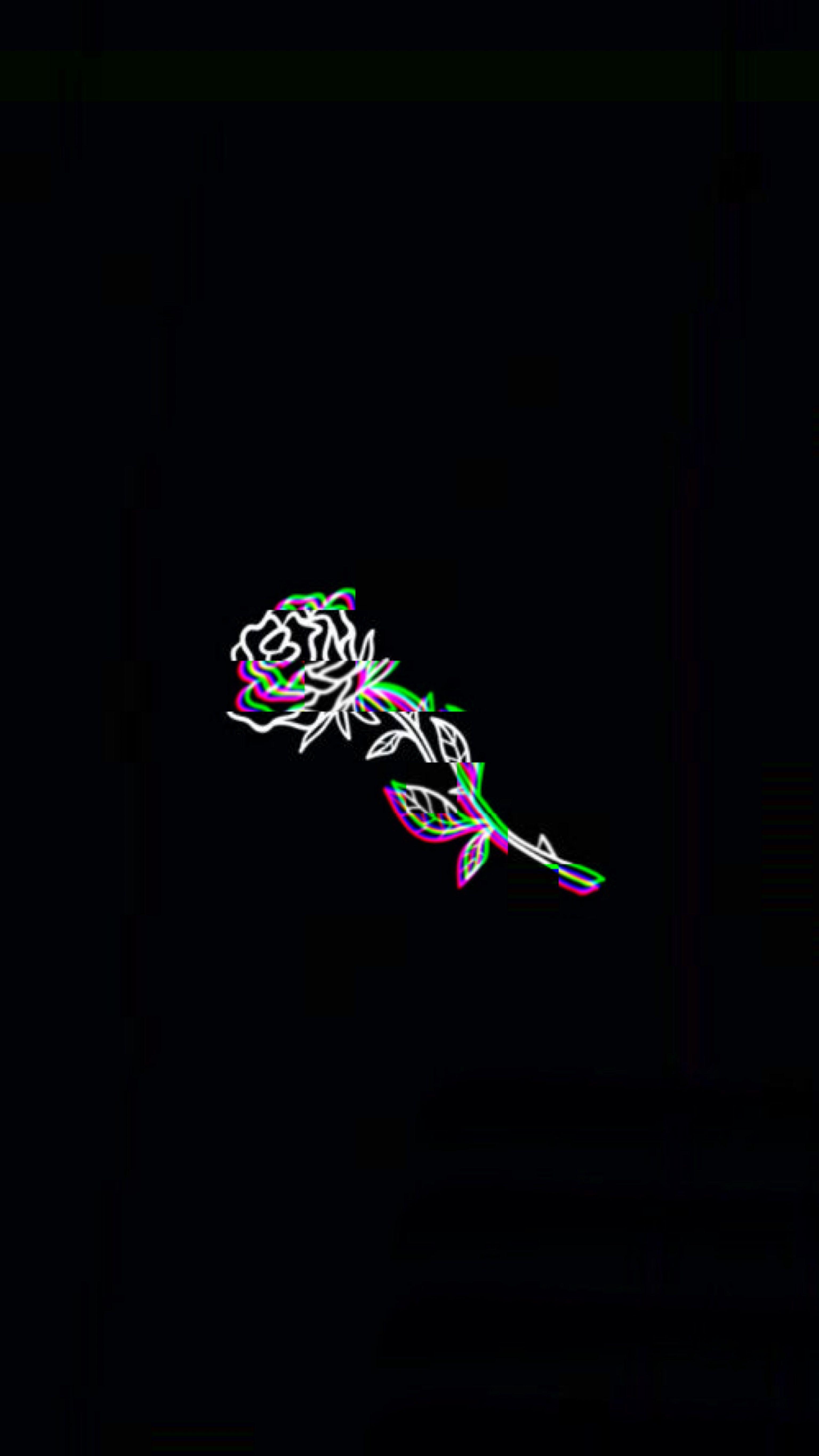 3072x5460 Black Aesthetic Glitch Wallpaper
