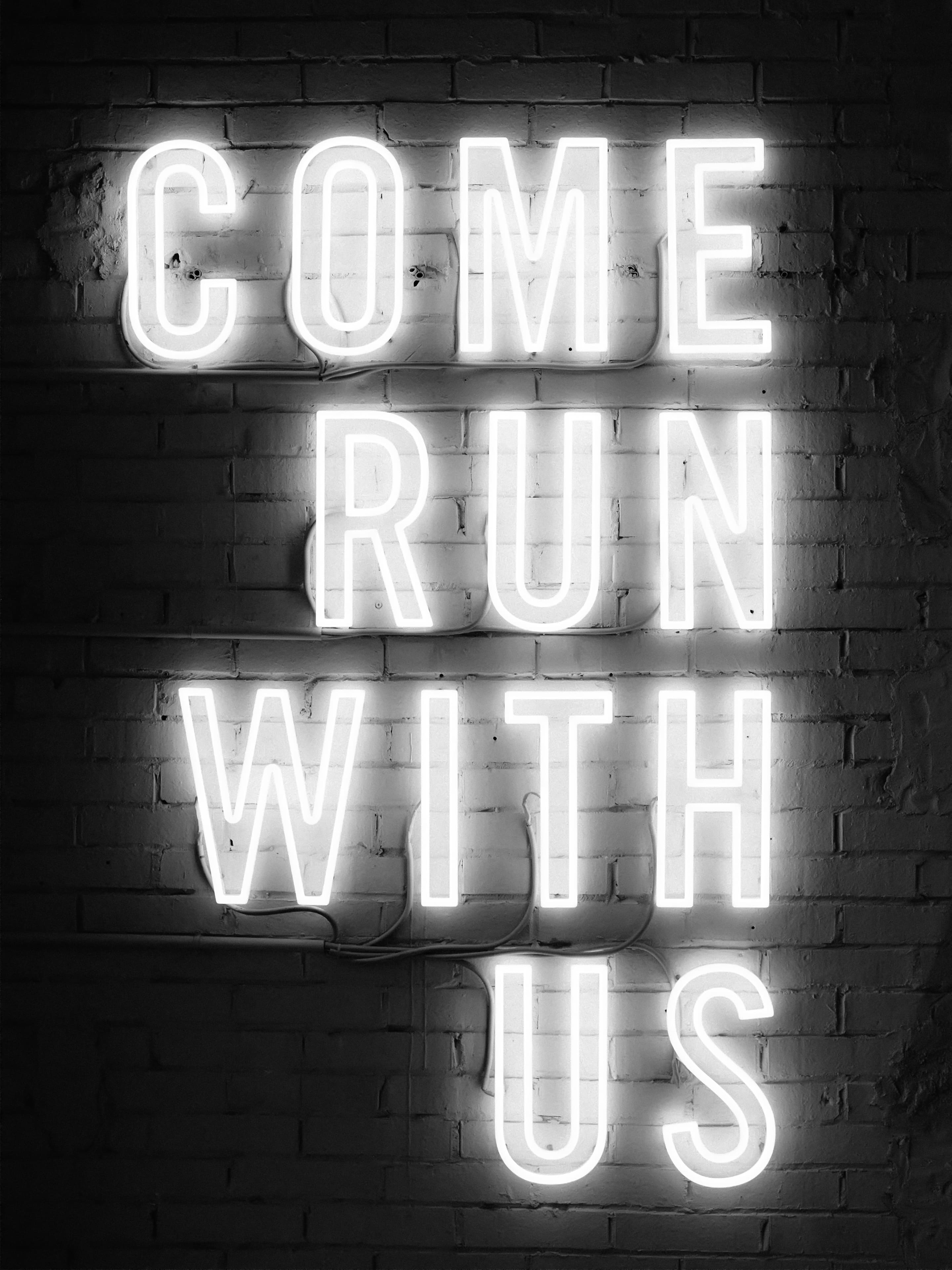 2880x3840 Run with us neon wallpaper