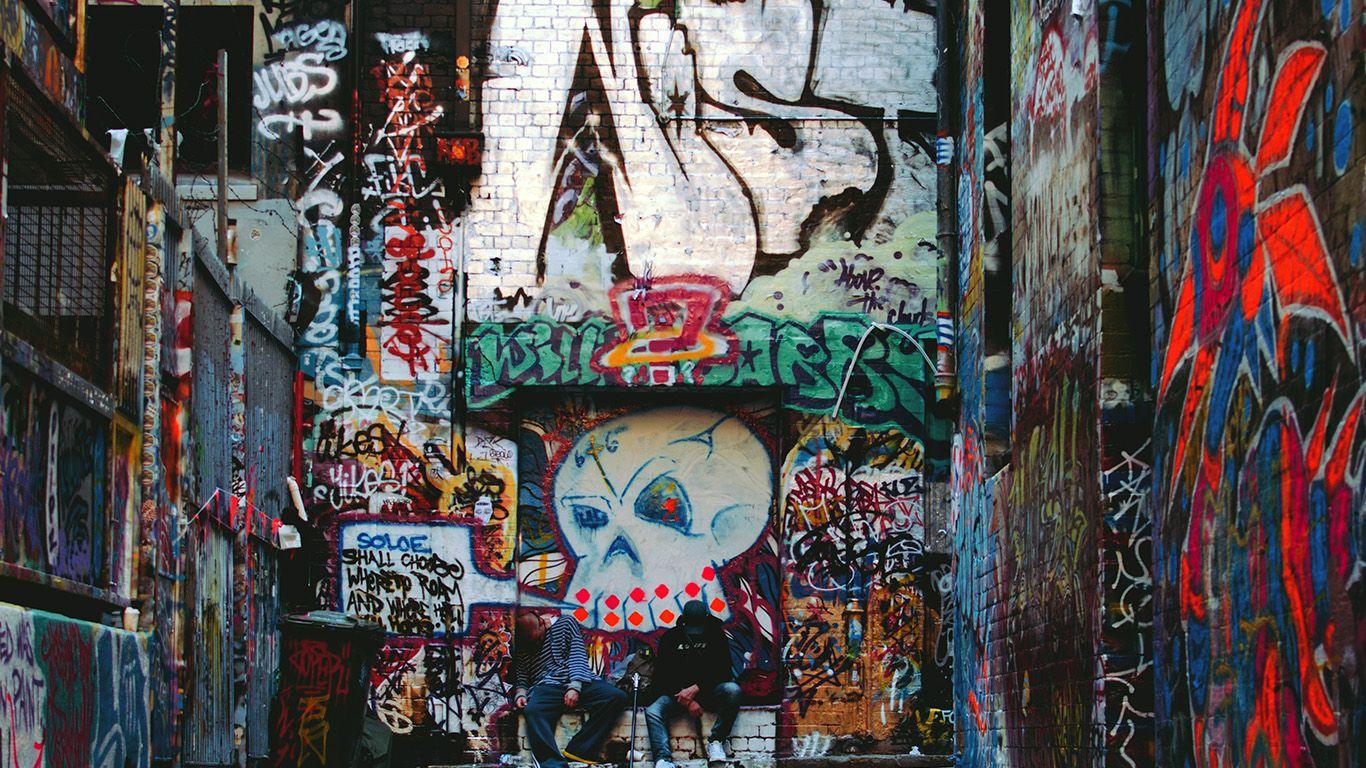 1366x768 wallpaper for desktop, laptop. grarfiti street road grunge