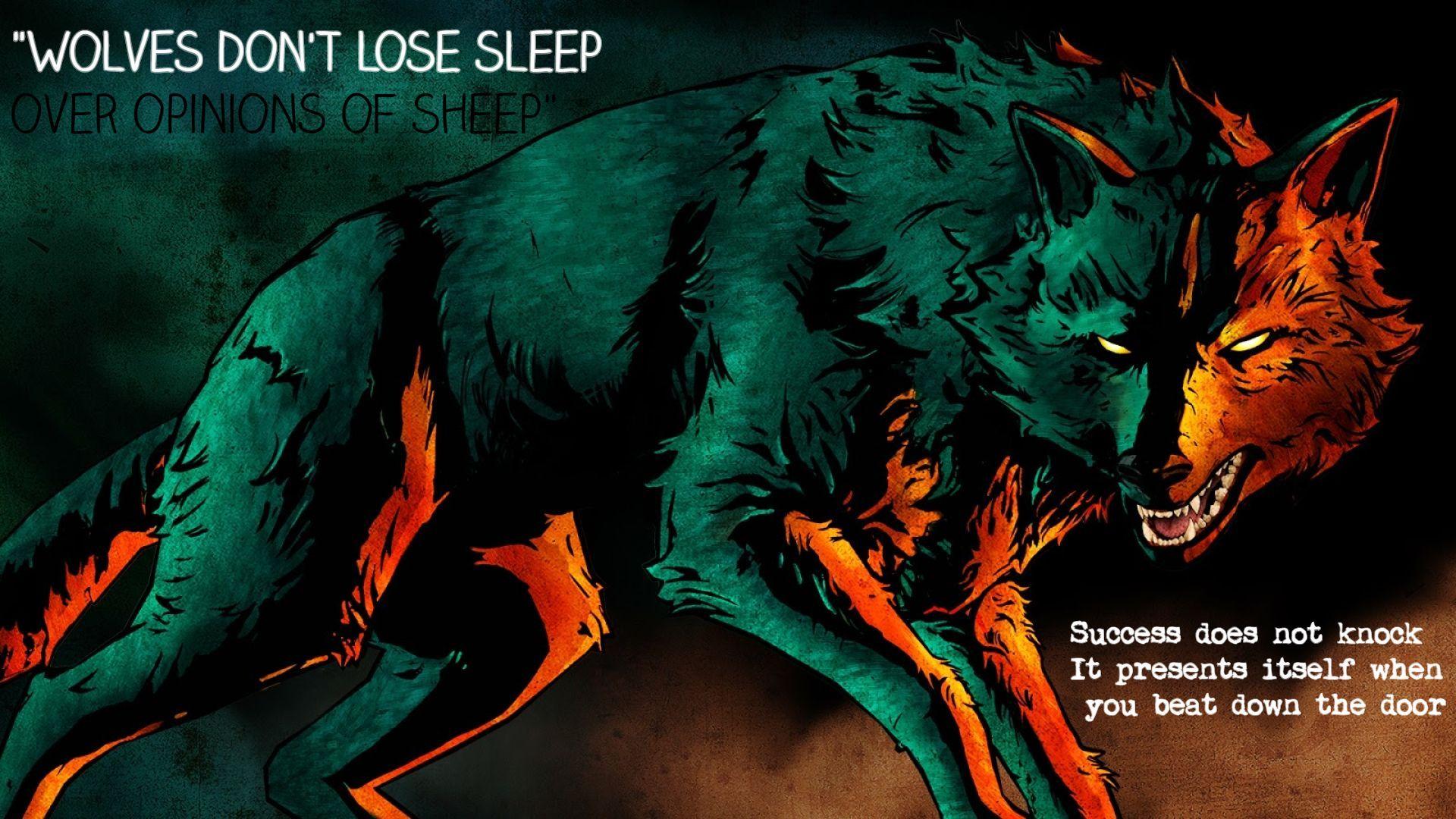 1920x1080 Wolf painting with inspirational quotes .com