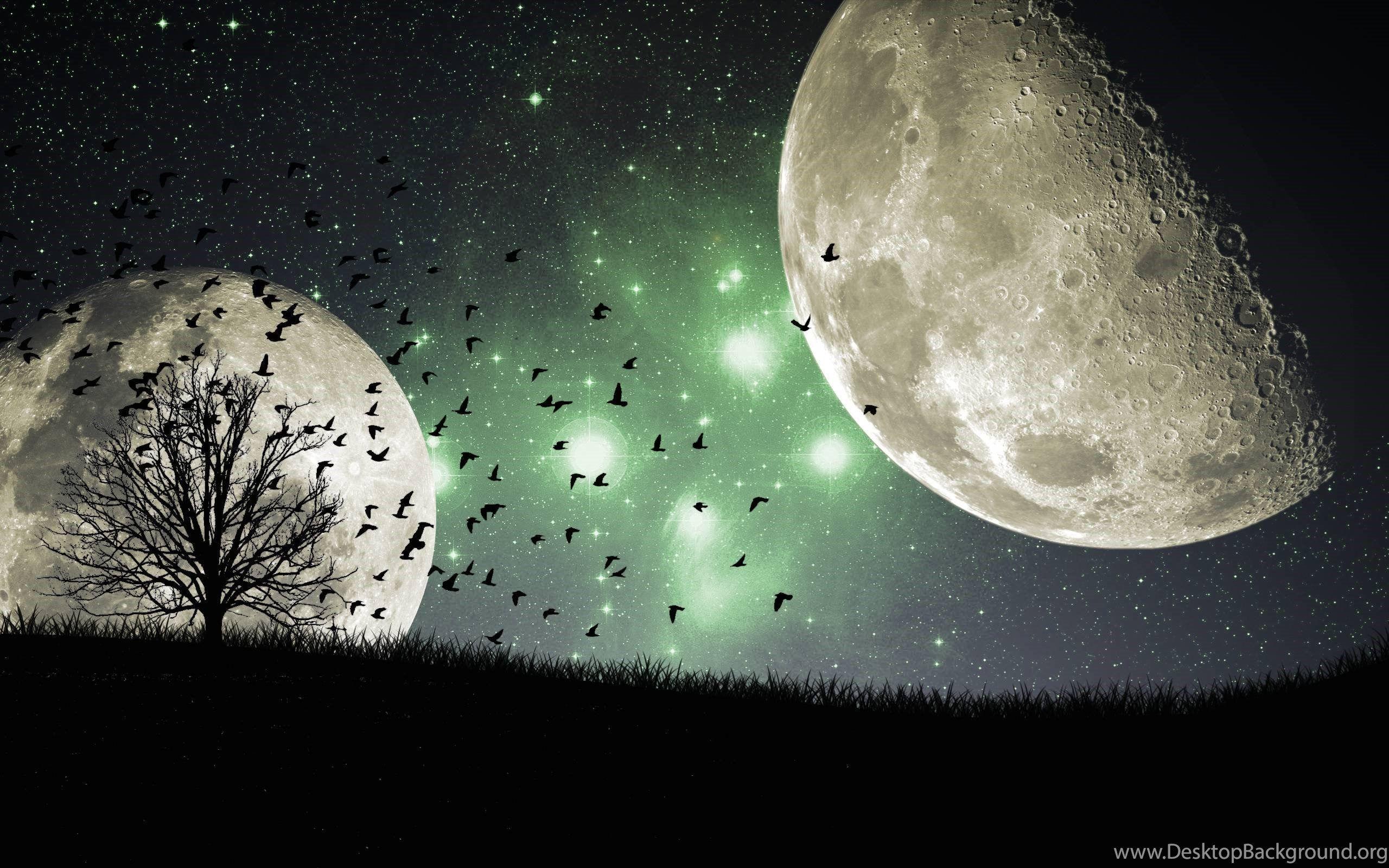 2560x1600 Night Galaxy Moon Wallpaper Desktop