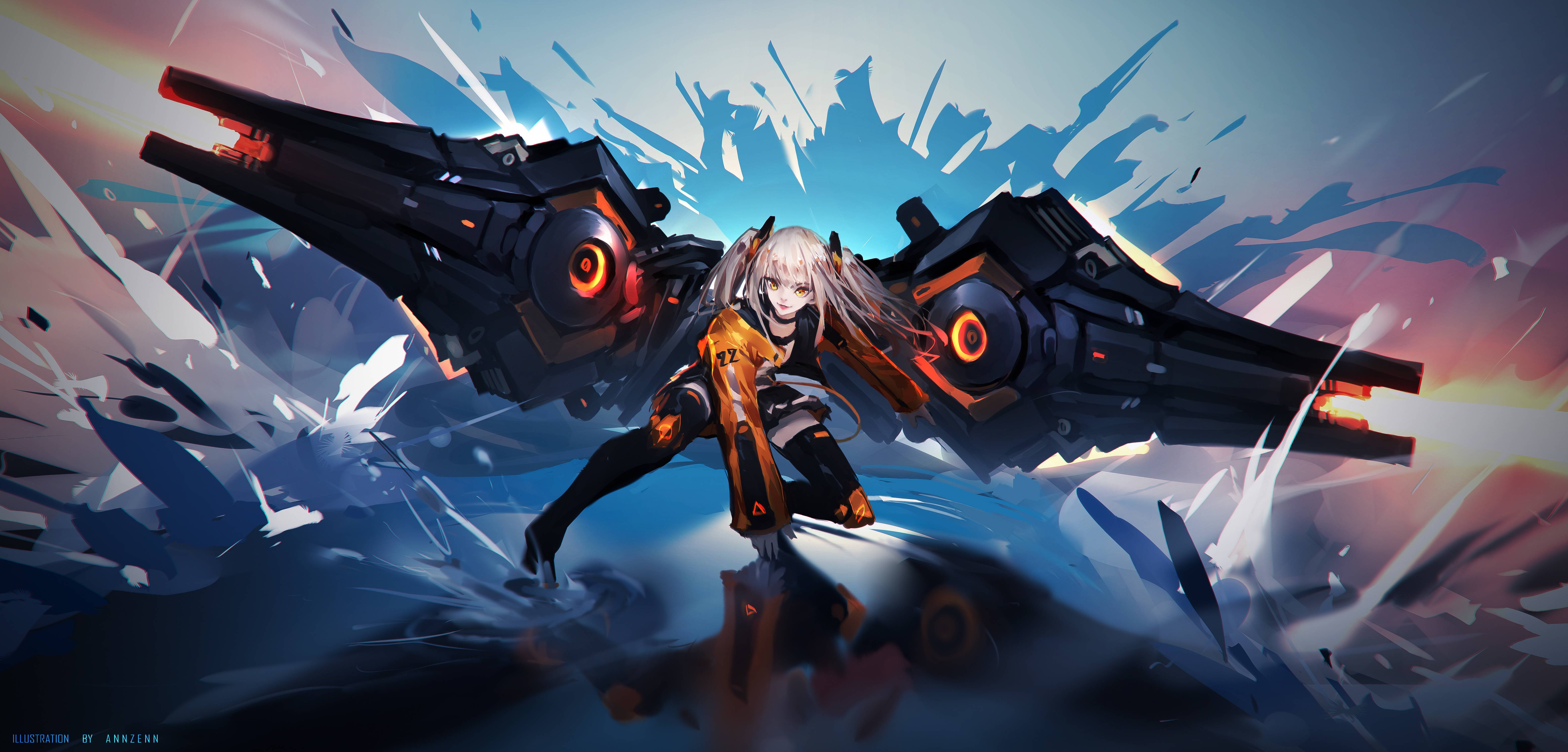 6316x3028 Space Fighter Anime Girl 4K Wallpaper, HD Anime 4K Wallpaper, Image, Photo and Background