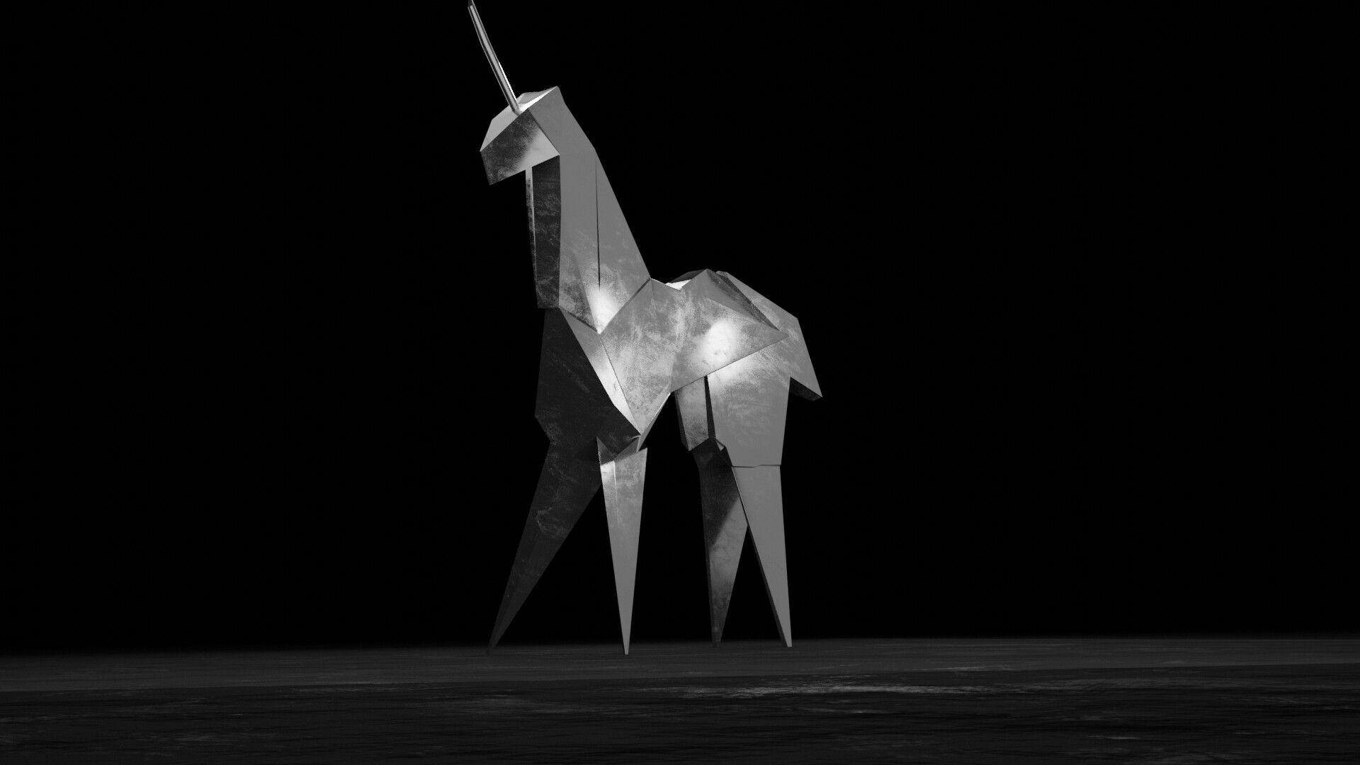 1920x1080 Blade Runner Origami Unicorn 3D modelwosvell.
