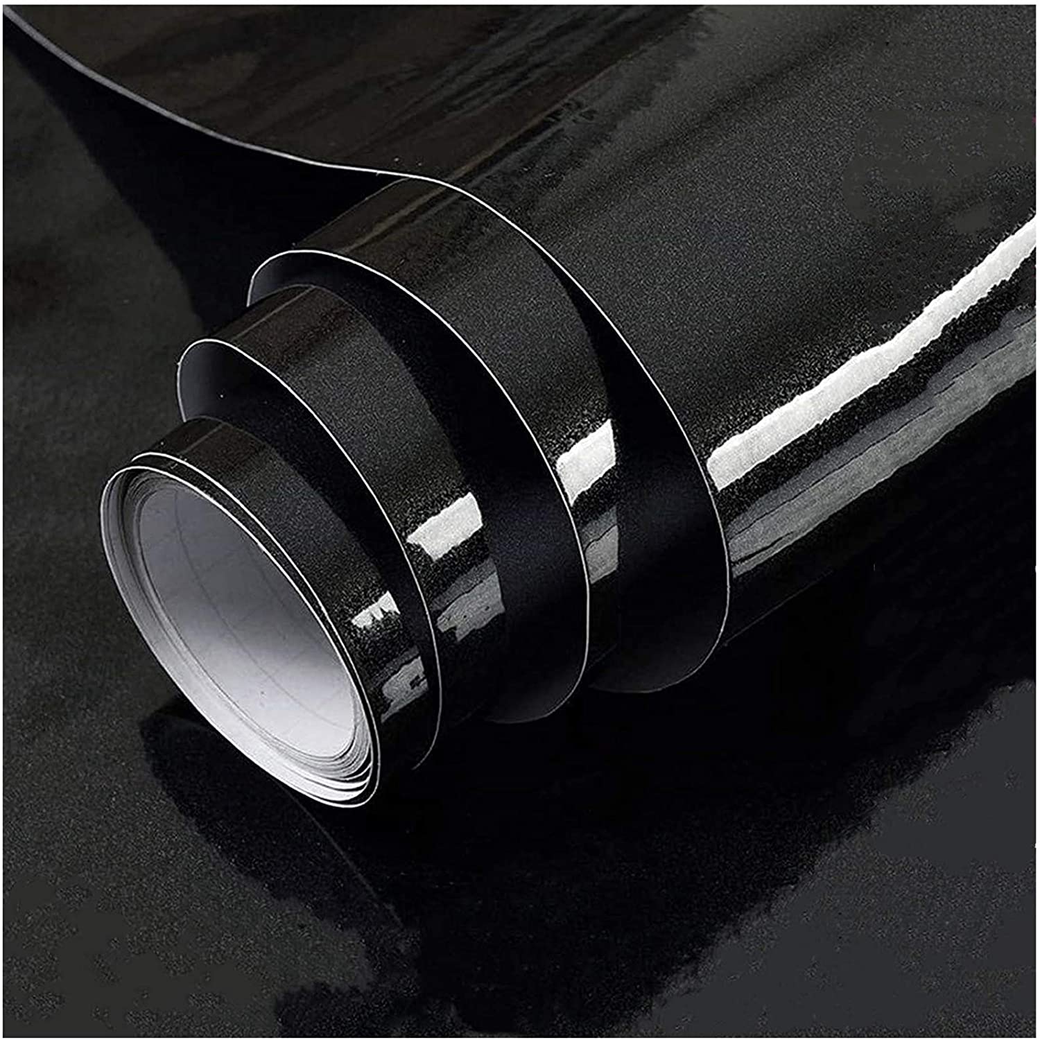 1500x1500 Shiny Black Wallpaper Peel Stick .