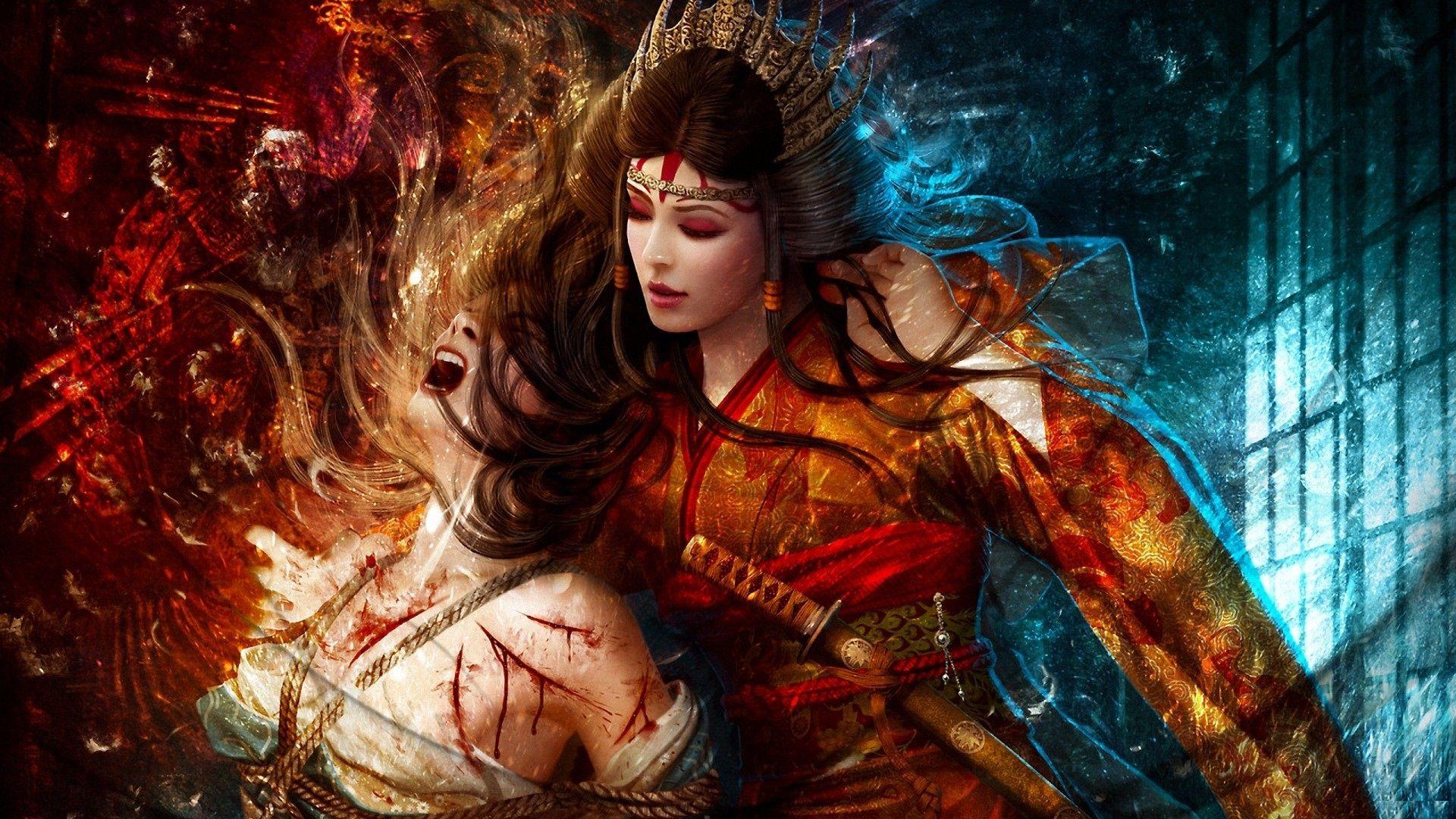 1920x1080 Ninja Fantasy Girl HD Wallpaper