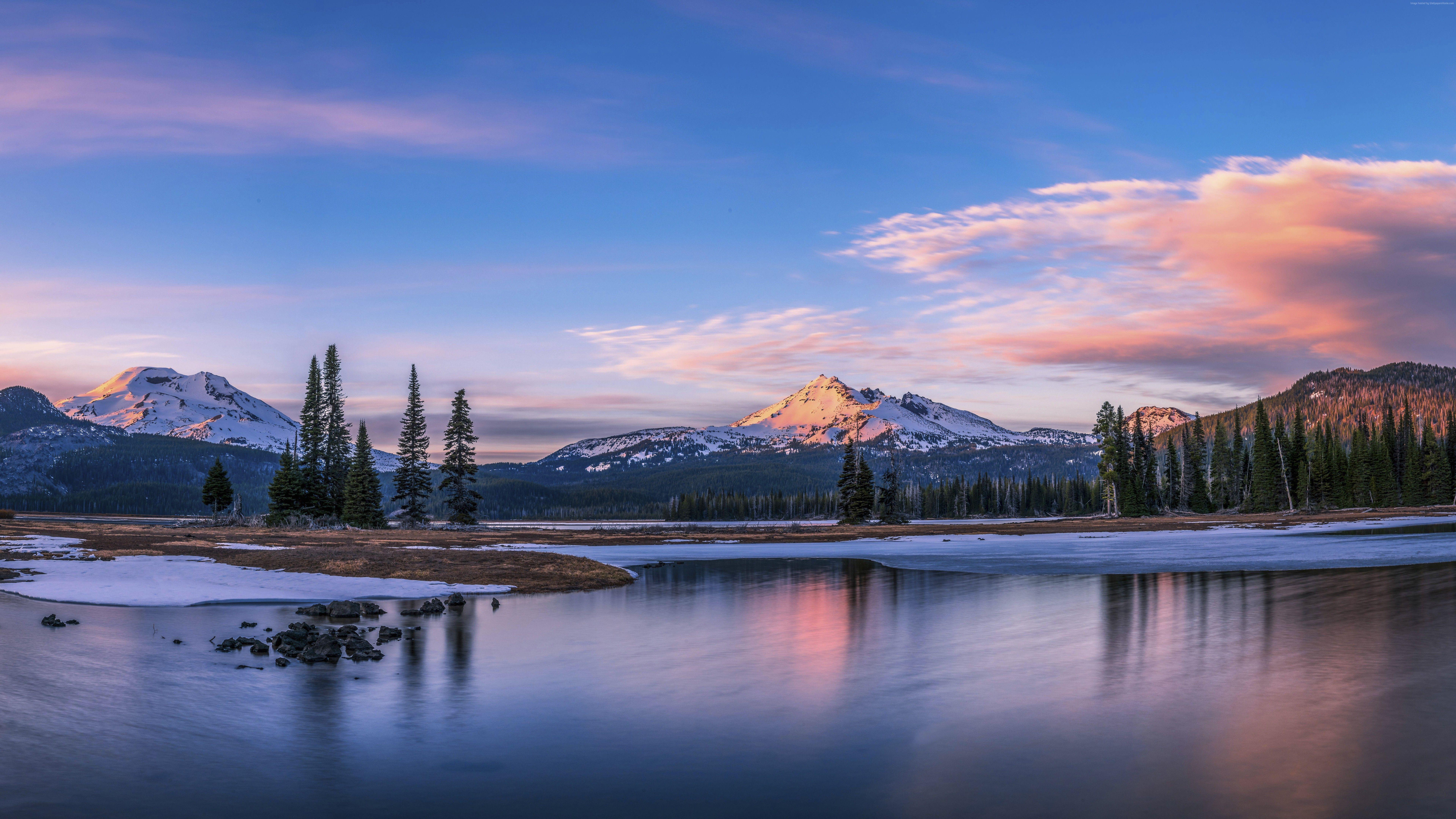 7680x4320 Wallpaper Sparks Lake, 5k, 4k wallpaper, 8k, Oregon, USA, mountains