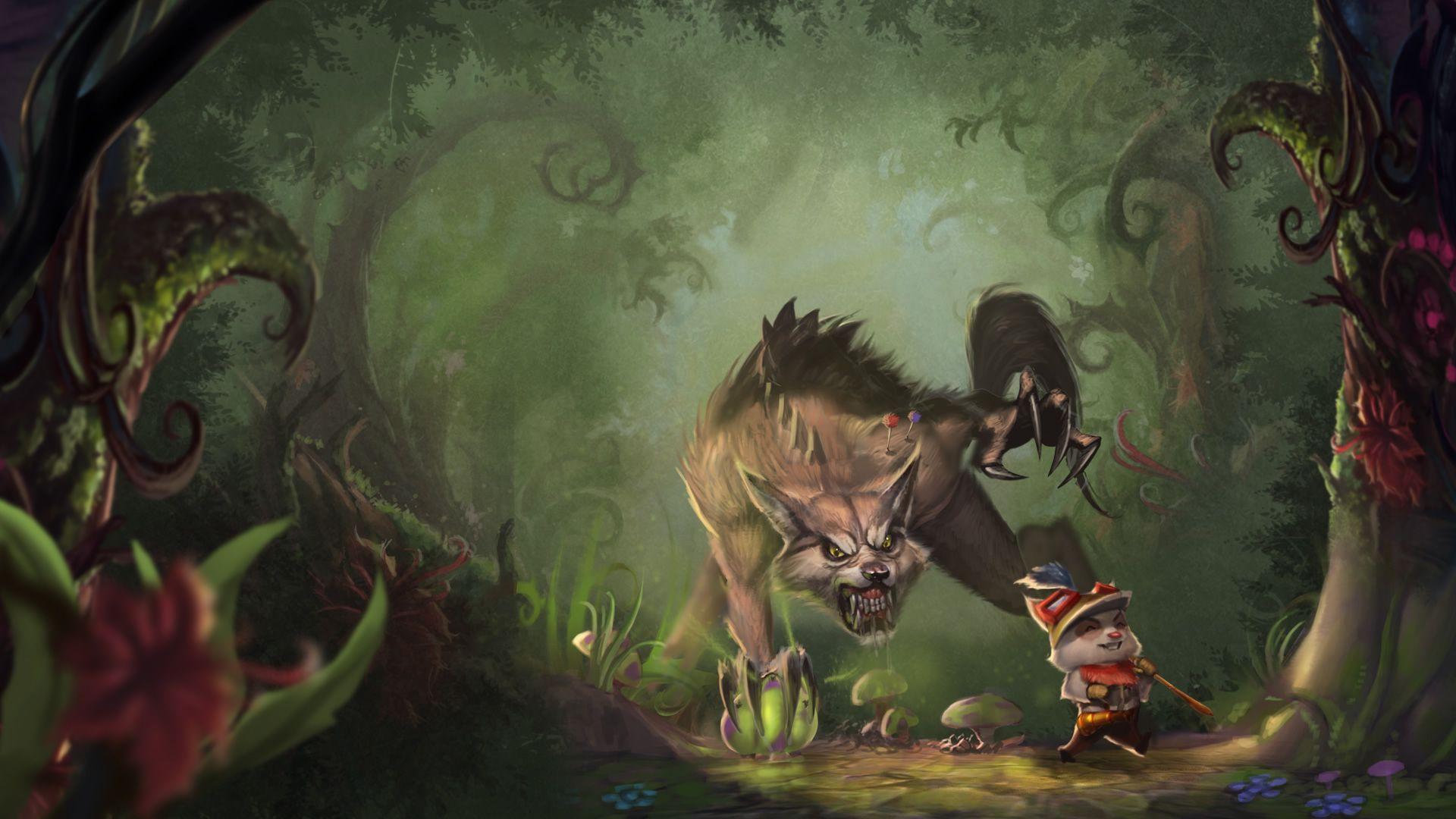 1920x1080 Great Hunt Teemo & Warwick Wallpaper .