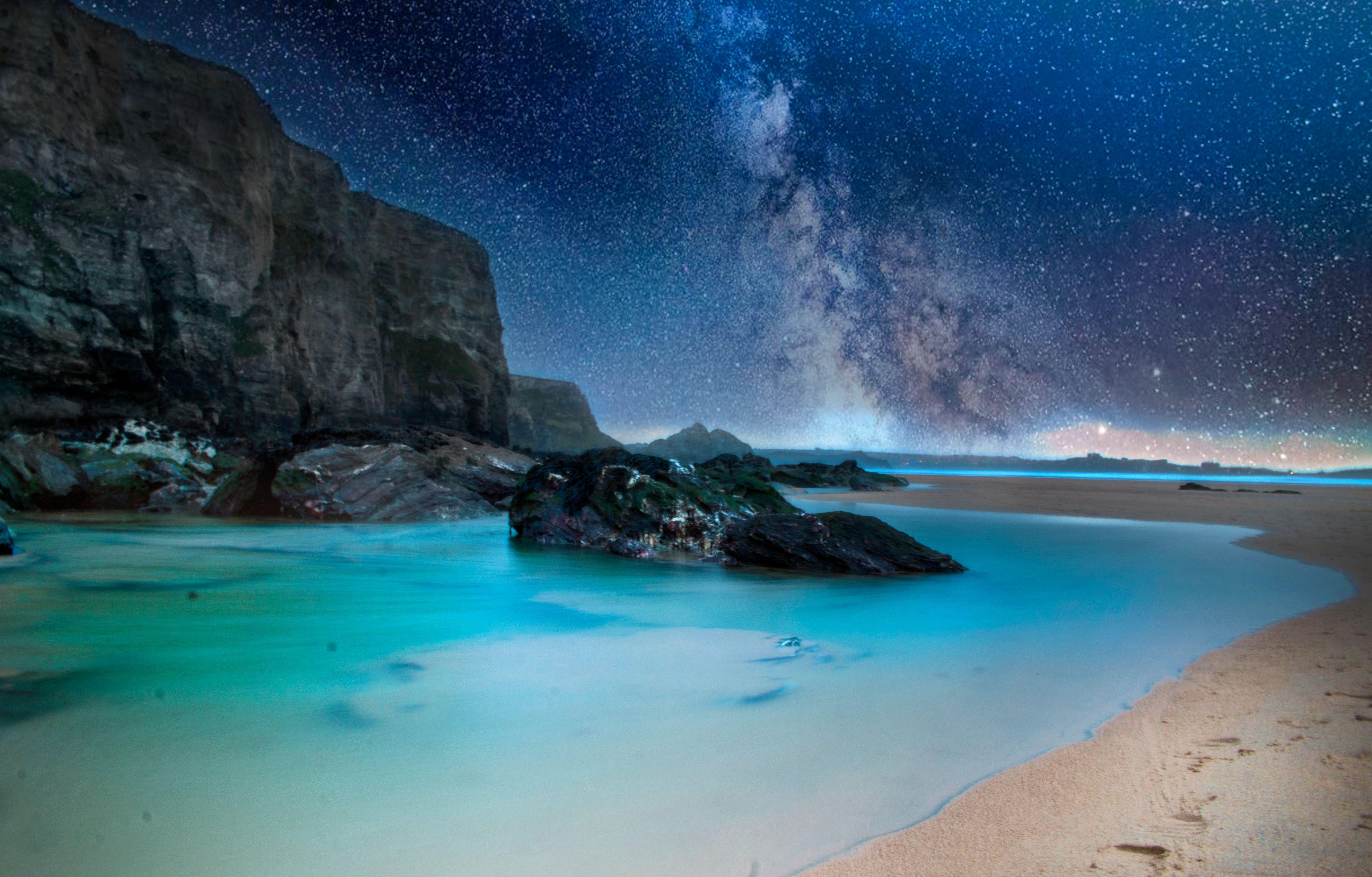 5447x3483 Night Sky Road Sky Mountains Landscape .