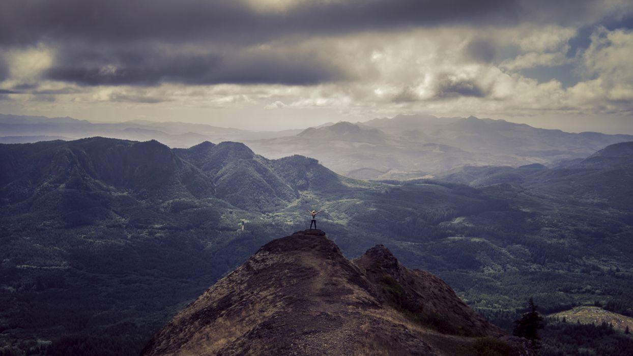1244x700 Landscape Mountains Clouds Person sky .