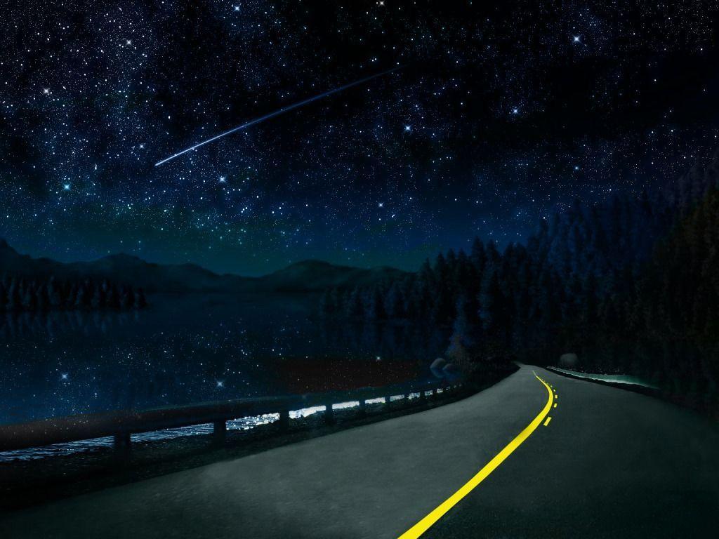 1024x768 Download Beautiful Night Sky Road Yvt .wallpaper