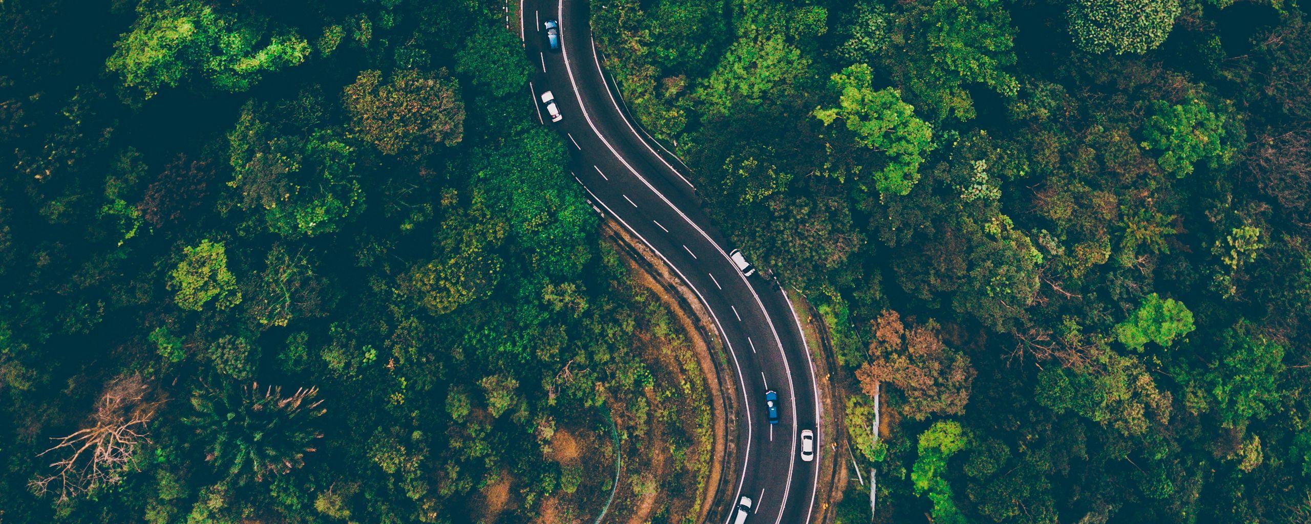 2560x1024 Download wallpaper 2560x1024 road, view .