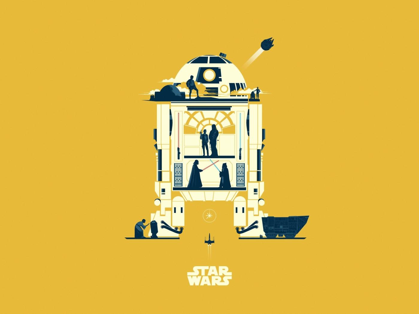 1400x1050 R2 D2 Star Wars Minimalist .