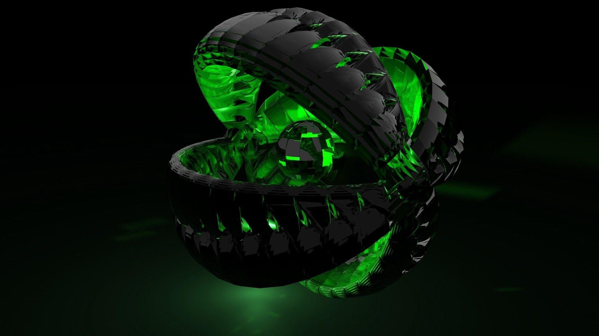 1920x1080 Green and Black Wallpaper .