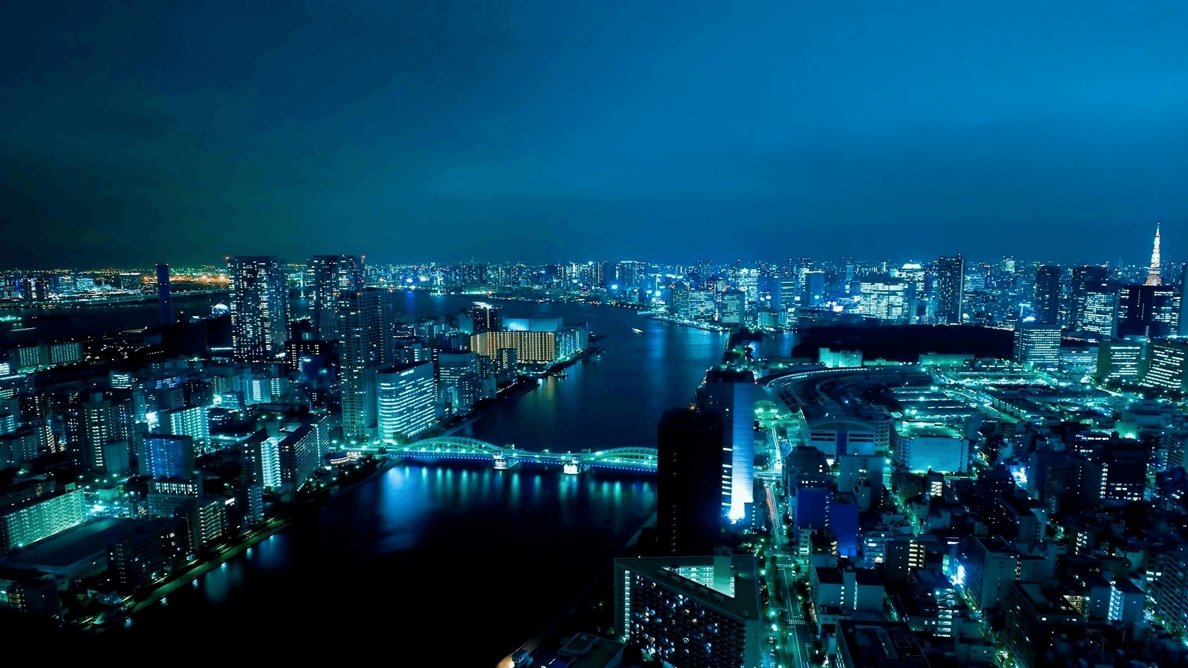 3840x2160 City Night Cityscapes Japan Tokyo Tower