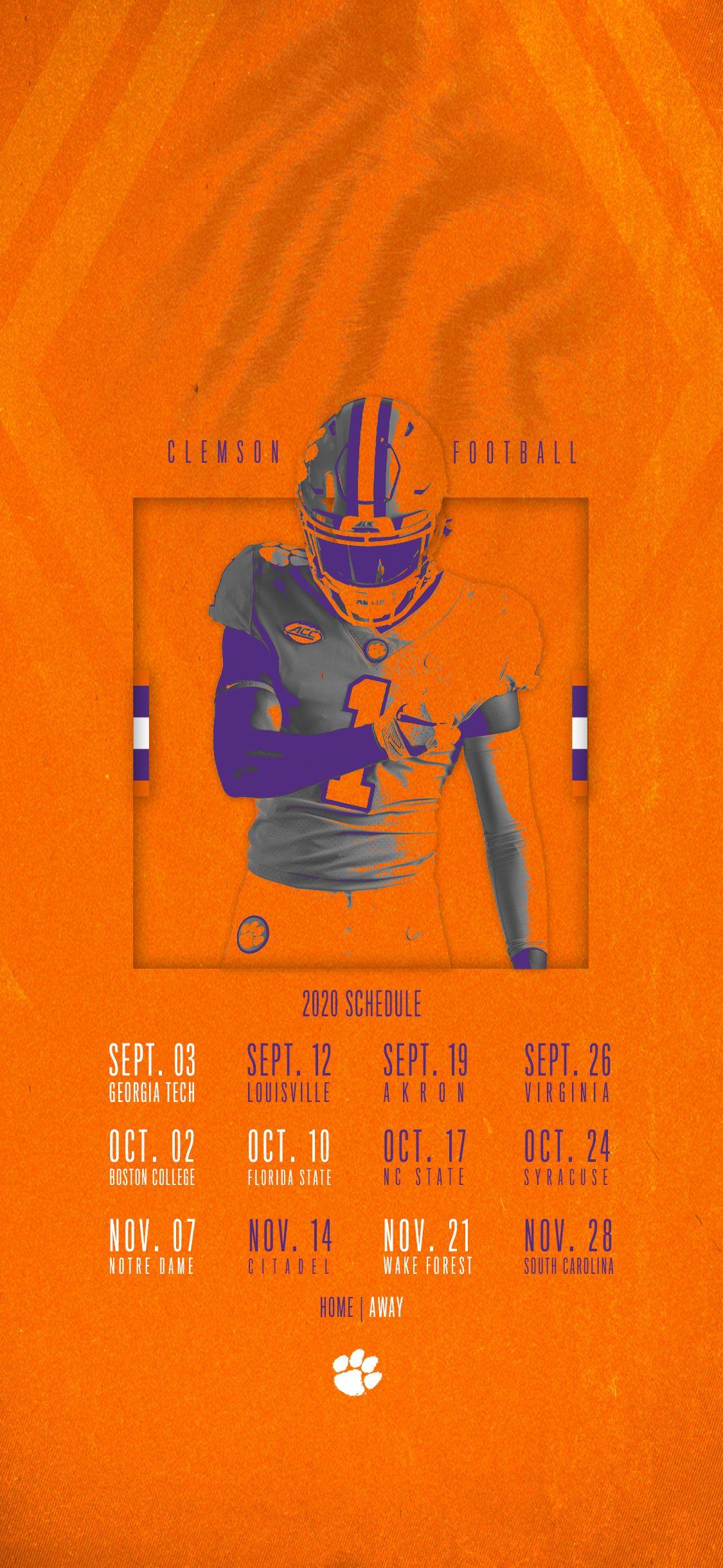 1125x2436 Clemson Tigers Football Schedule 2020 .