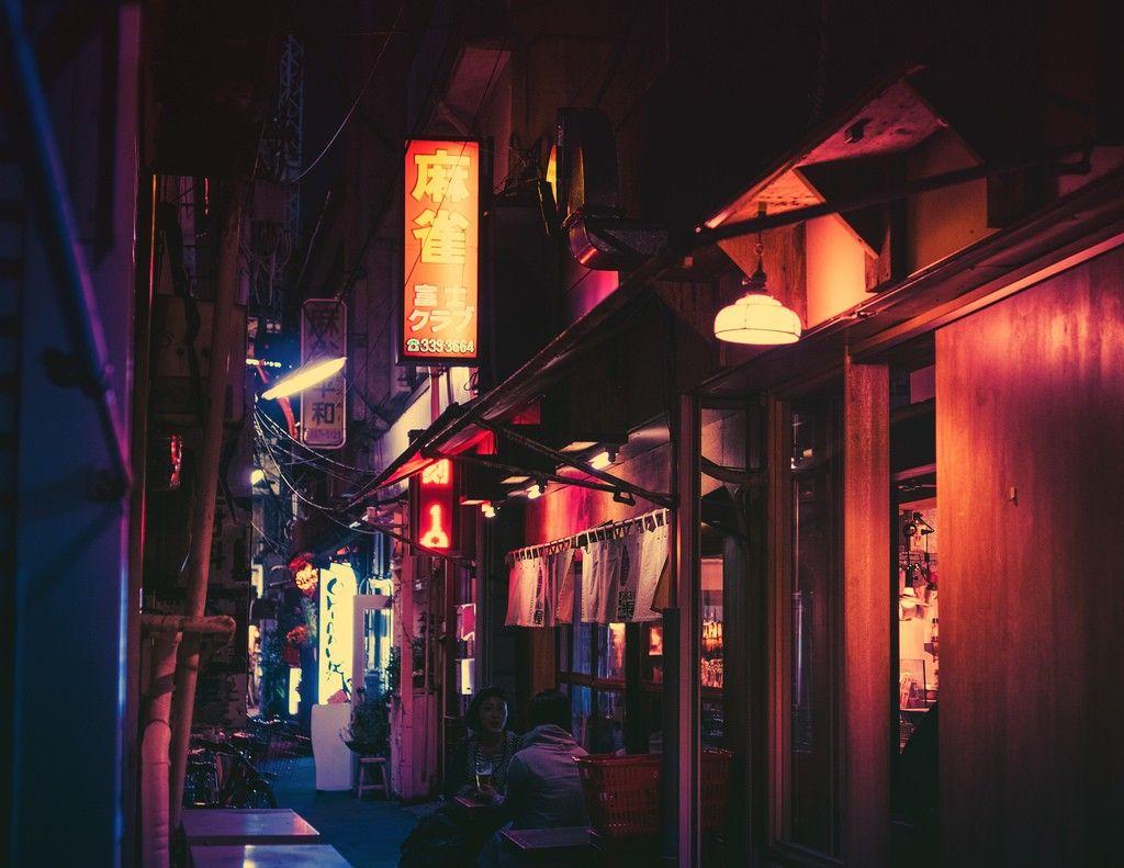 1024x791 Masashi Wakui, #Japan, #night, #street. Wallpaper No. 371086