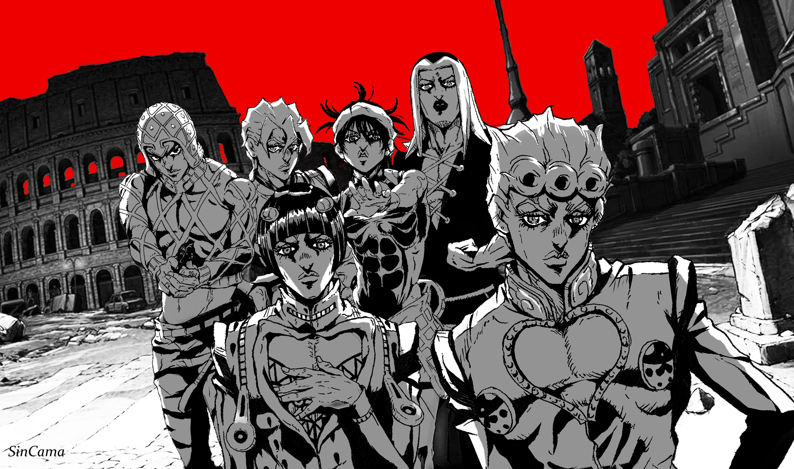 1609x950 Persona 5 Styled JoJo Part 5 wallpaper [OC]