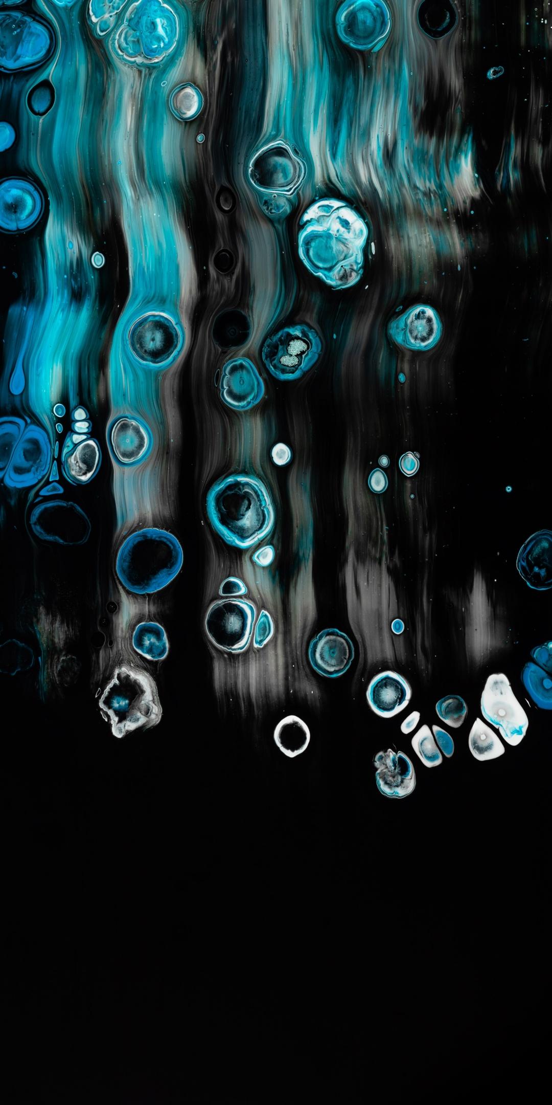 1080x2160 Blue And Black Abstract Paint .