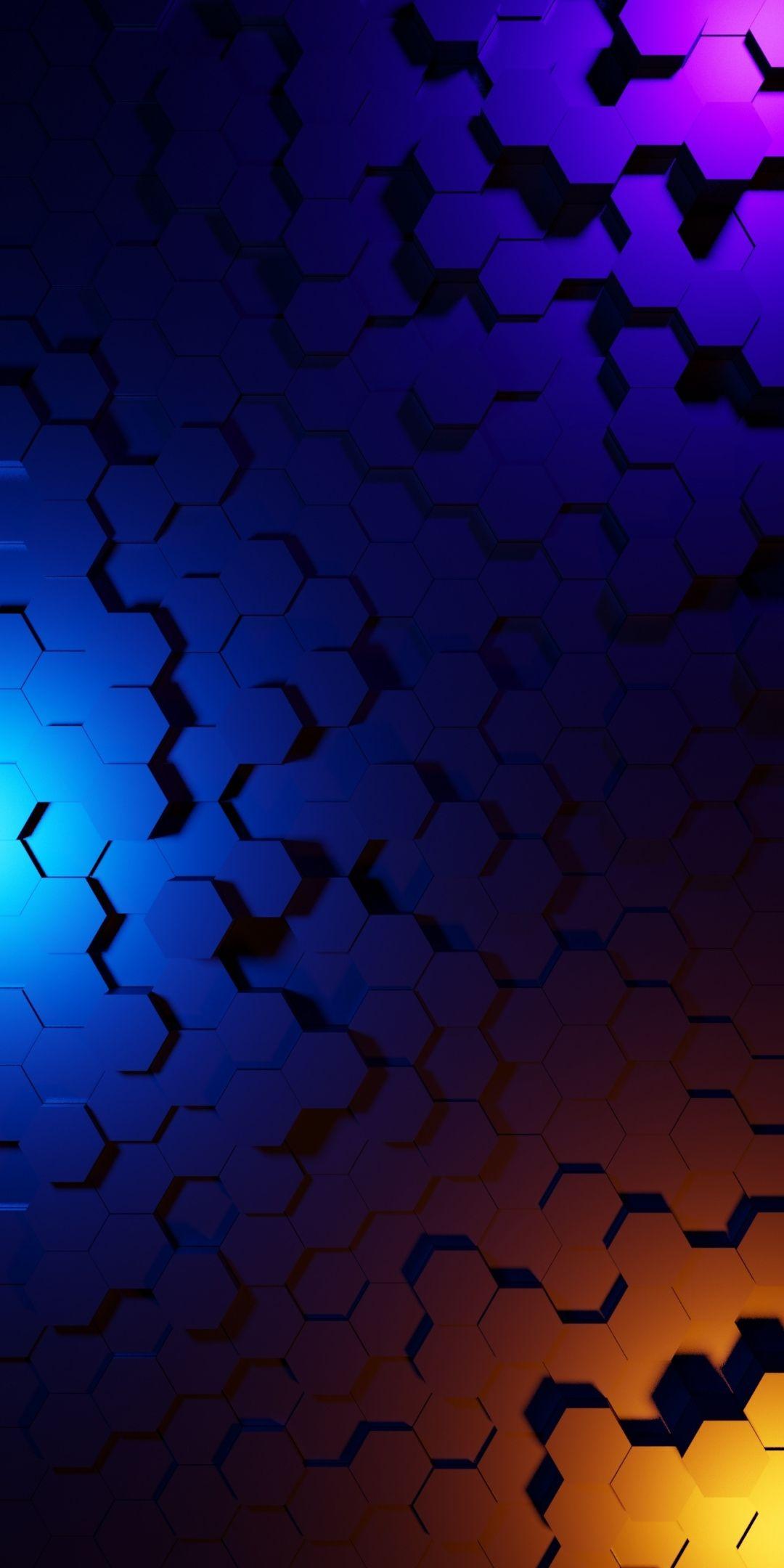 1080x2160 Dark wallpaper, Colorful
