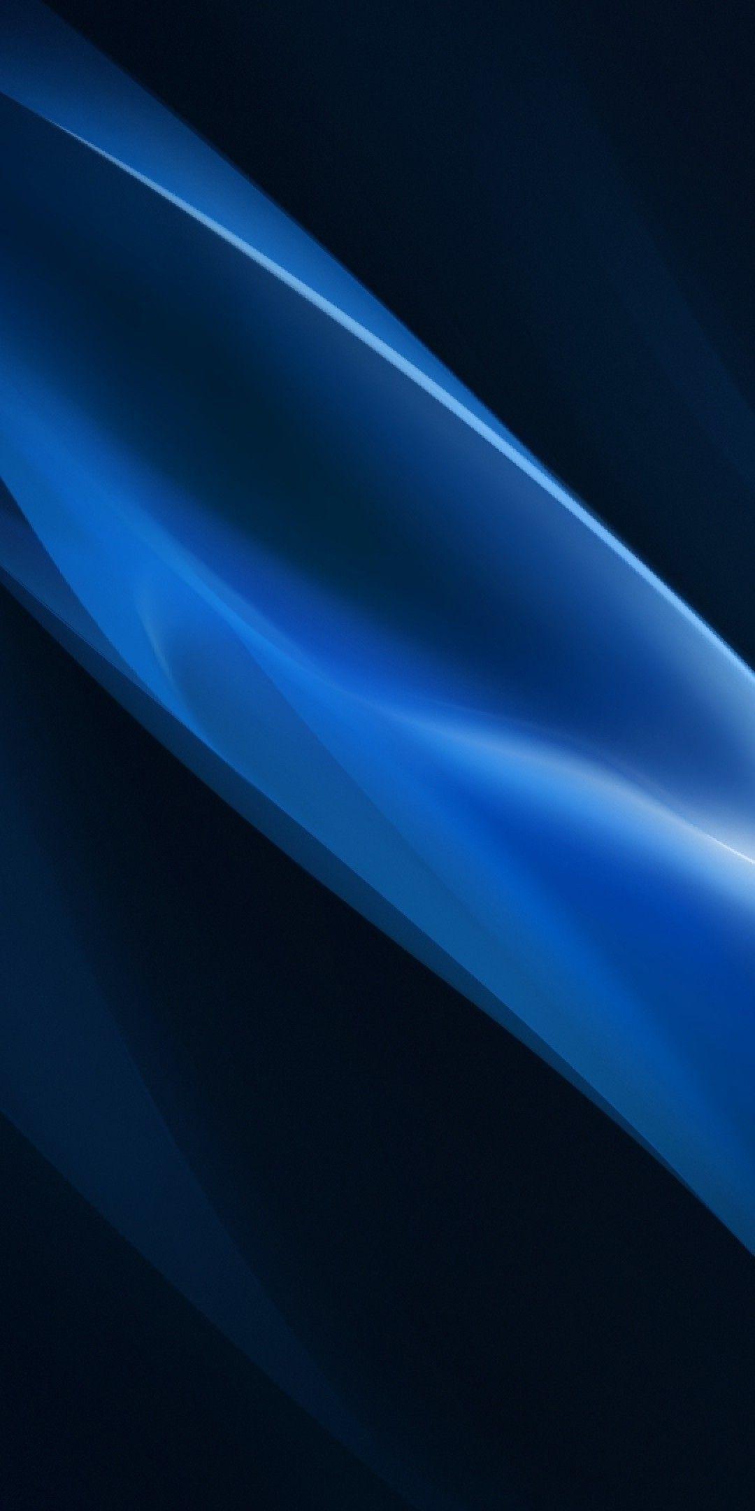 1080x2160 Oppo Dark, Blue Leaf Blue .