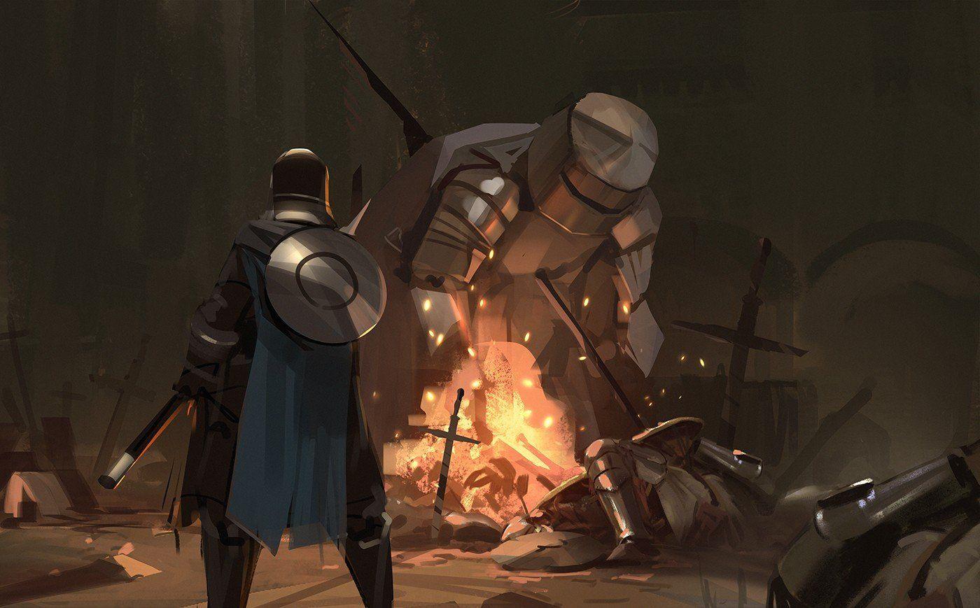 1400x869 digital art, Artwork, Dark Souls III HD .