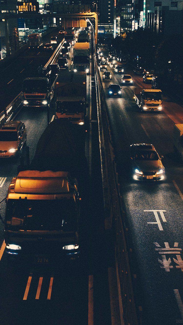 750x1334 iPhone 8 wallpaper. street car japan night