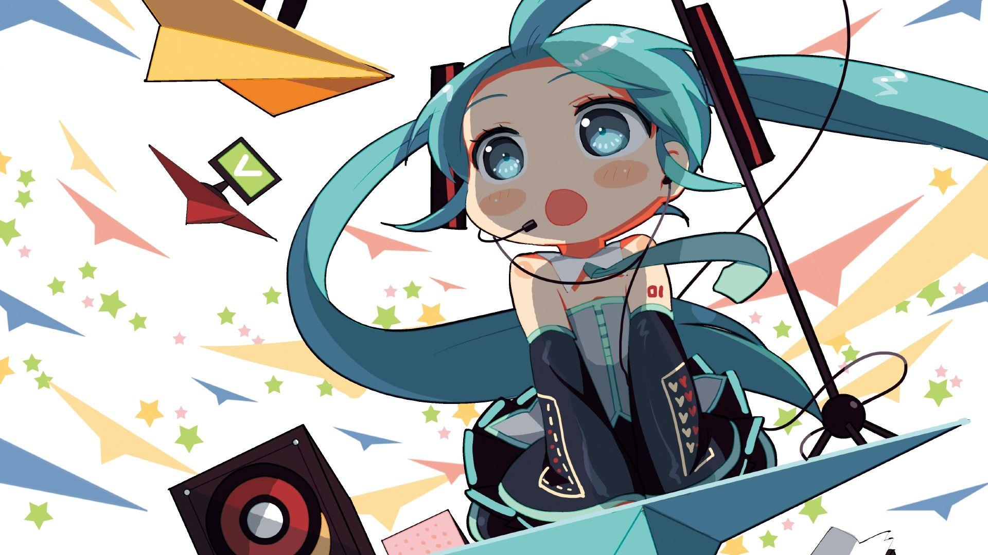 1920x1080 Vocaloid, Hatsune Miku, Chibi .