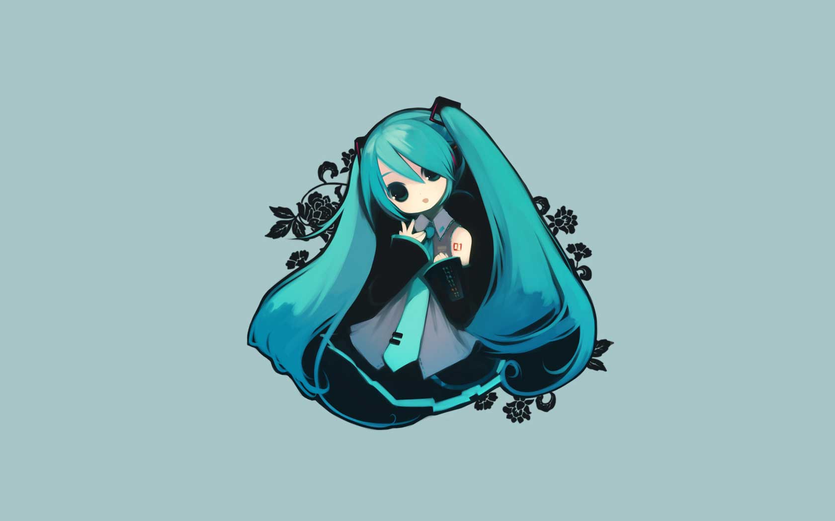 1680x1050 Goth Hatsune Miku Wallpaper .