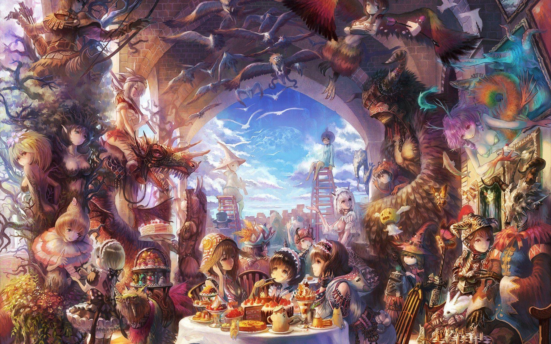 1920x1200 Free download fairy tale anime painting .