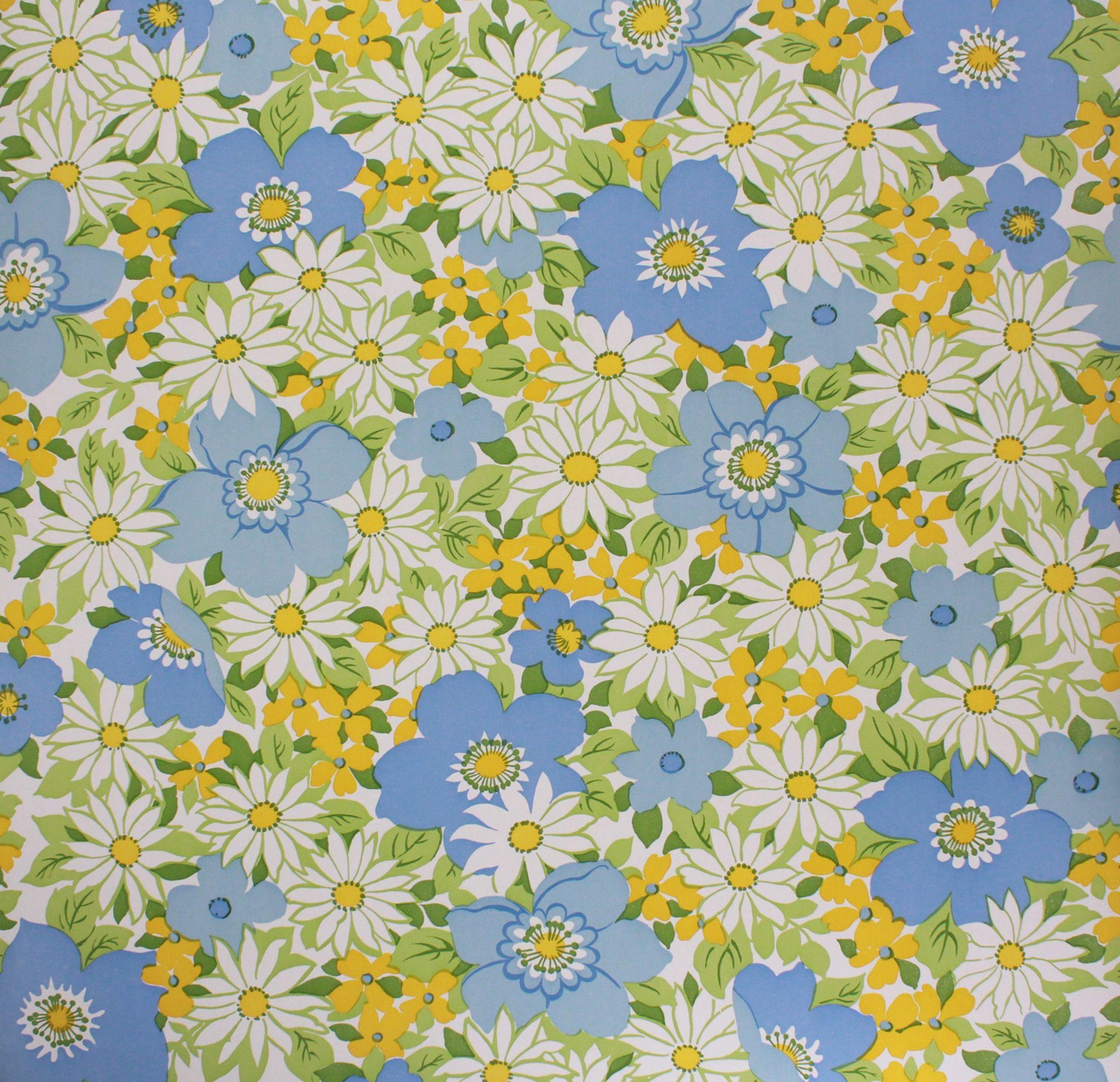 2048x1979 1970s Vintage Wallpaper Retro Flowers .rosiesvintagewallpaper.com · In stock