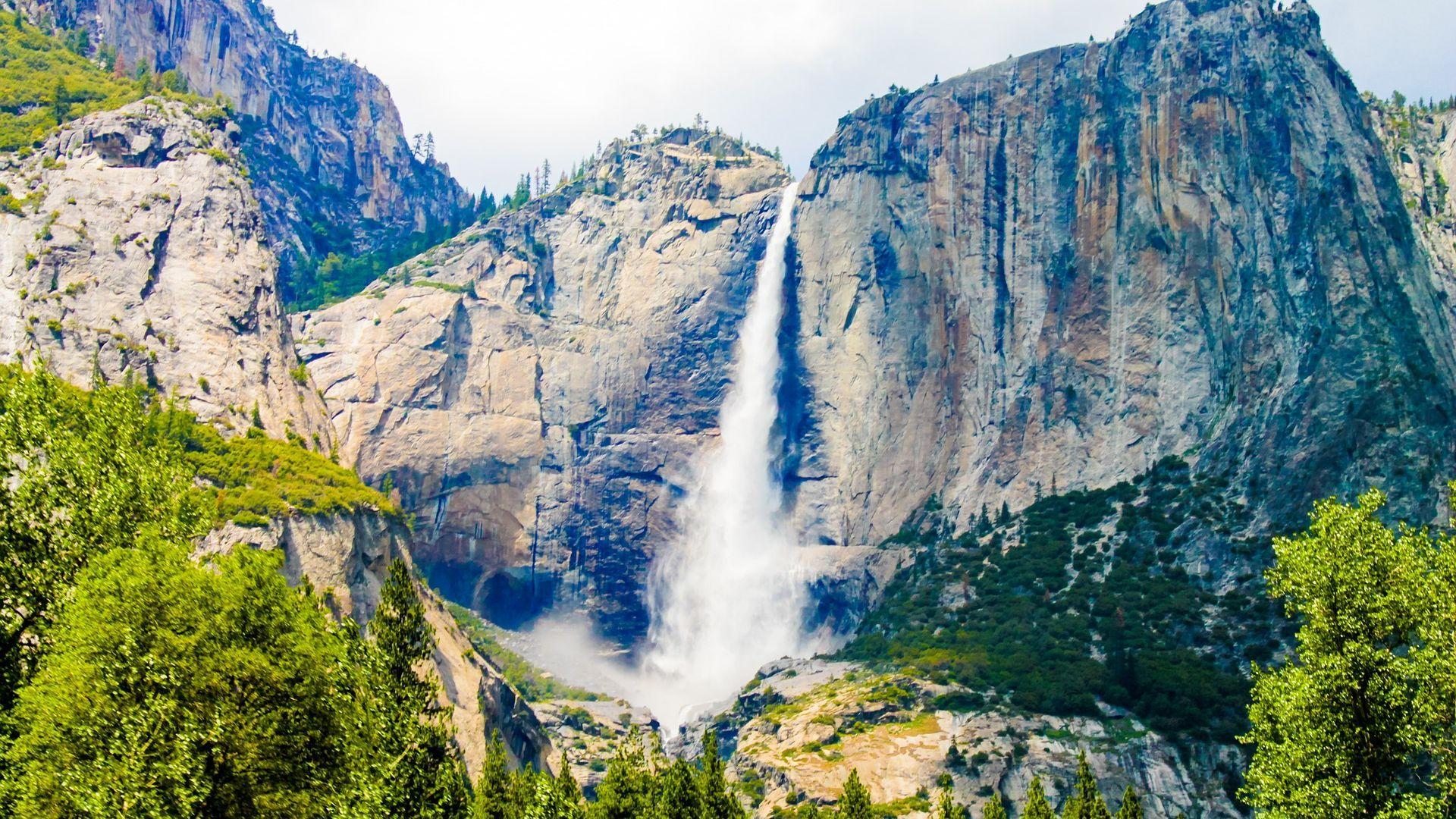 1920x1080 Yosemite Falls Waterfall In California .