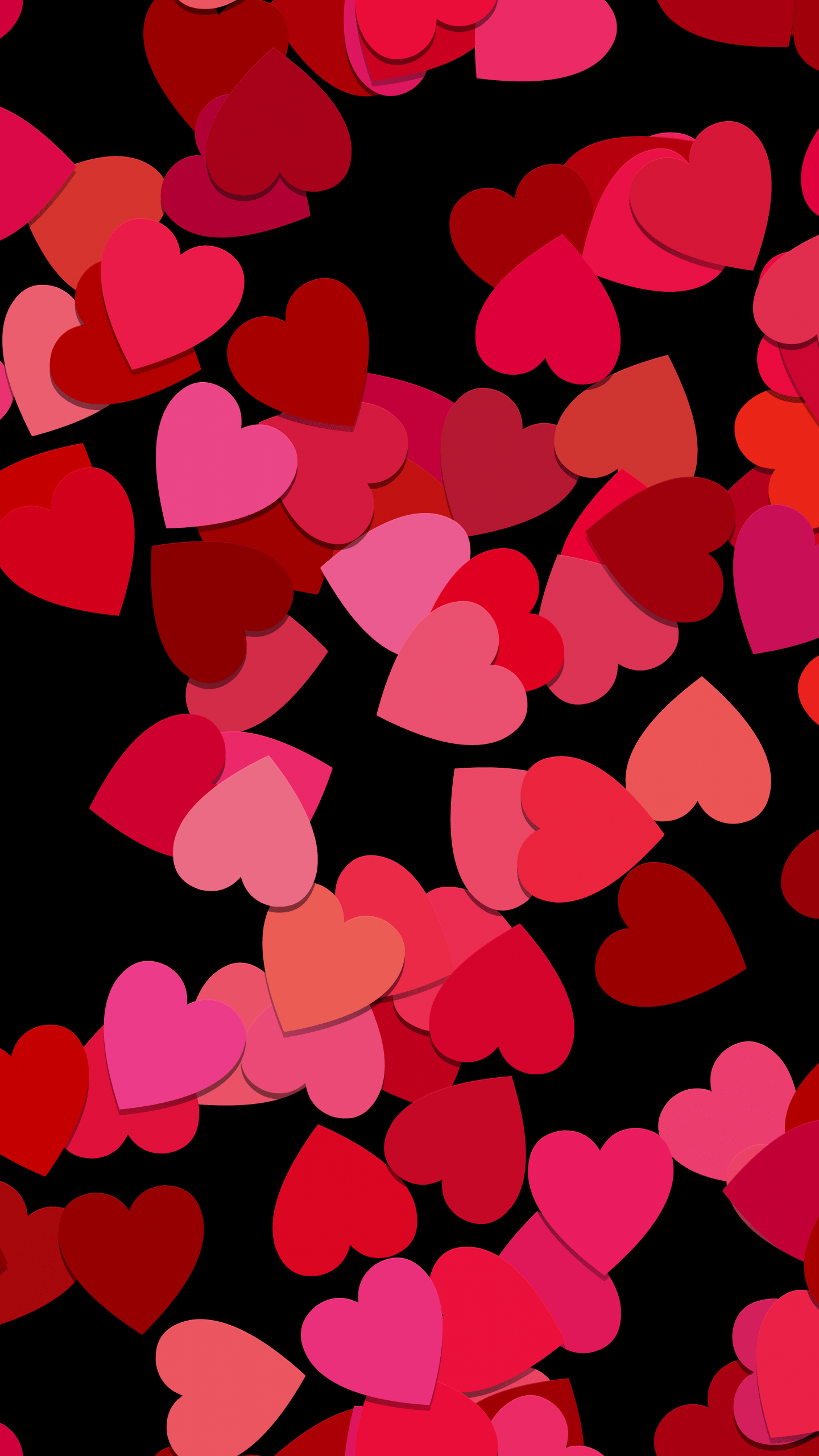 1440x2560 Red hearts, Girly background, 5K .