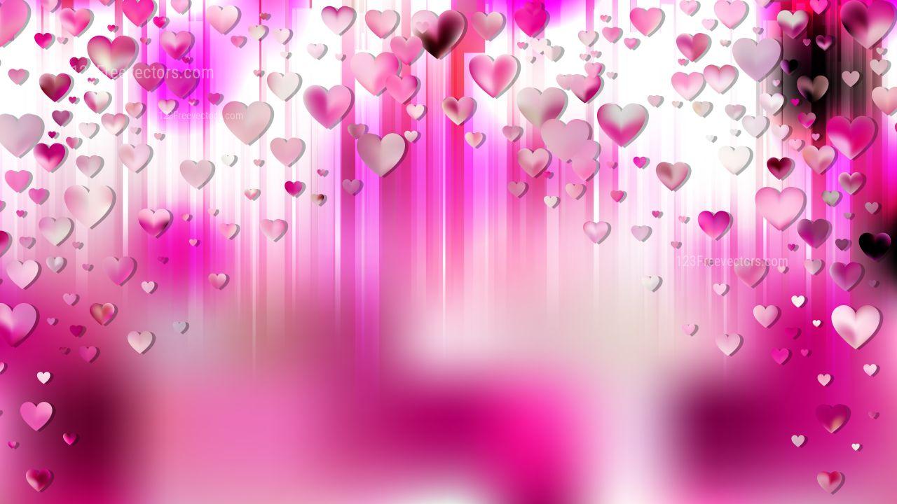 1280x720 Pink and White Heart Background
