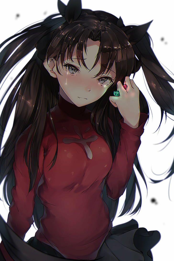 728x1092 Anime, Anime Girls, Black Hair, Cute Anime Girl Crying, Stay Night Black Haired Girl
