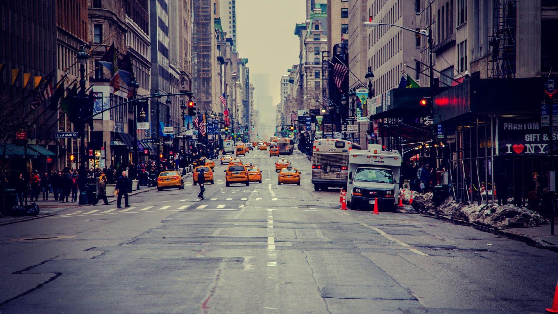 1920x1080 New York Street Wallpaper
