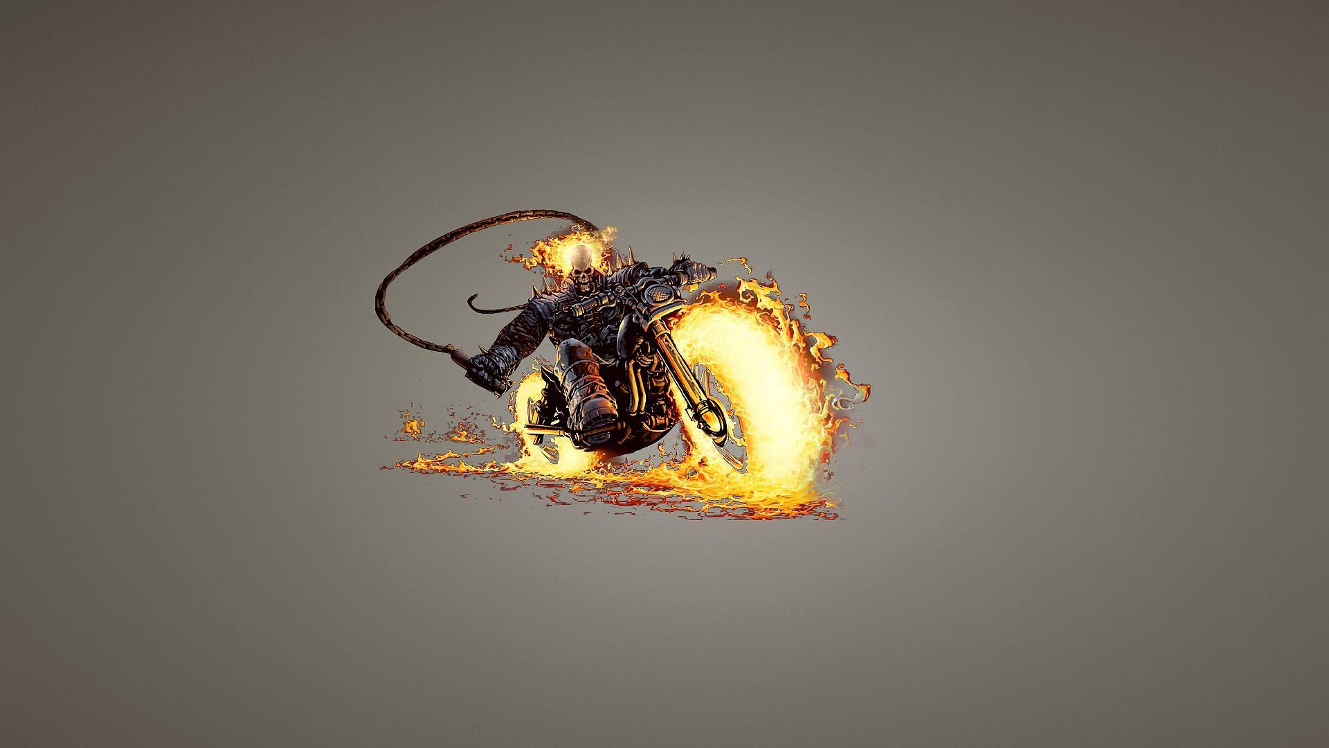 1920x1080 Desktop Wallpaper Ghost Rider, Superhero, Marvel Comics, Bike, Minimal, Fan Art, HD Image, Picture, Background, Uq5ssm