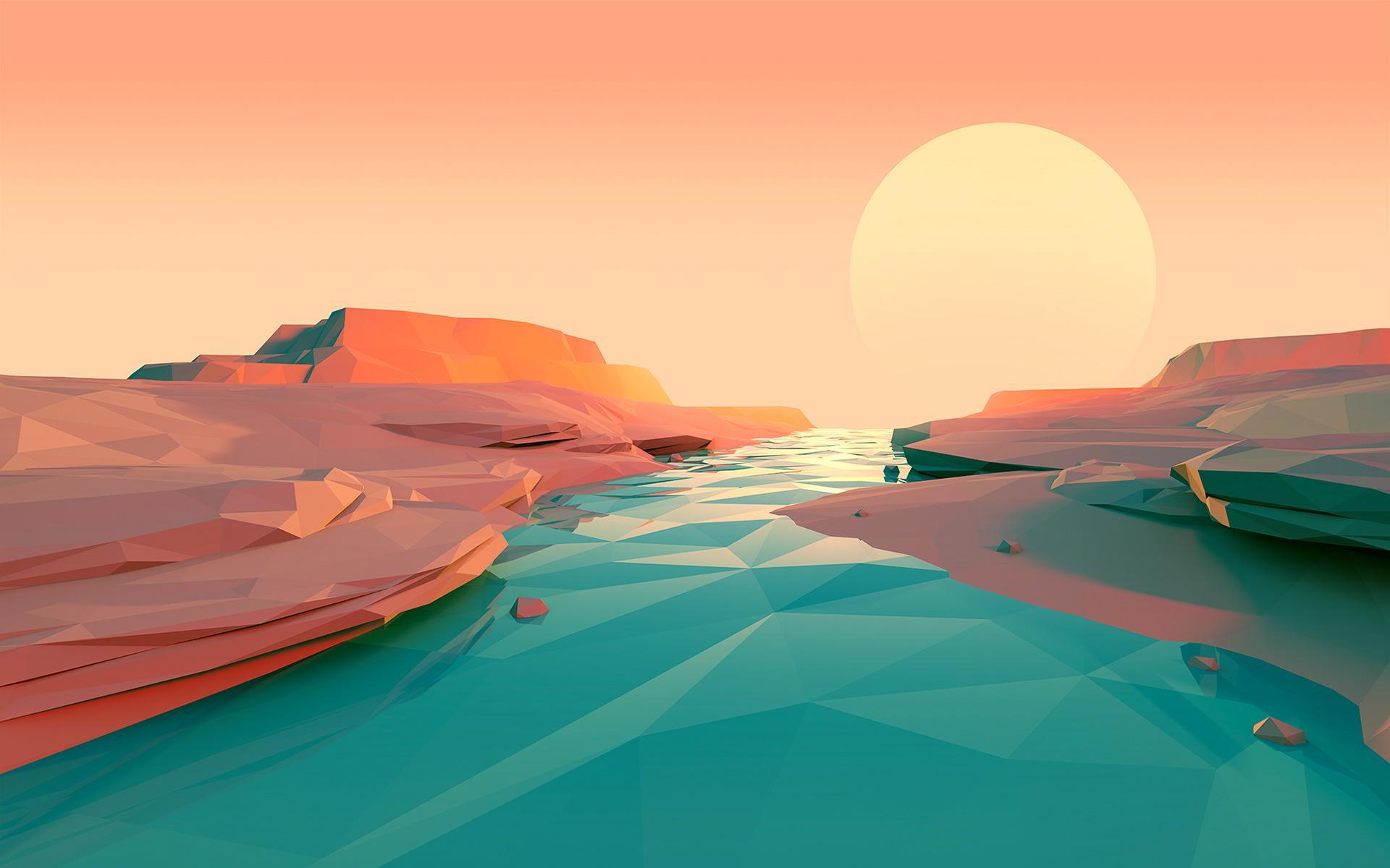 1920x1200 Minimalist Sunset Wallpaper .