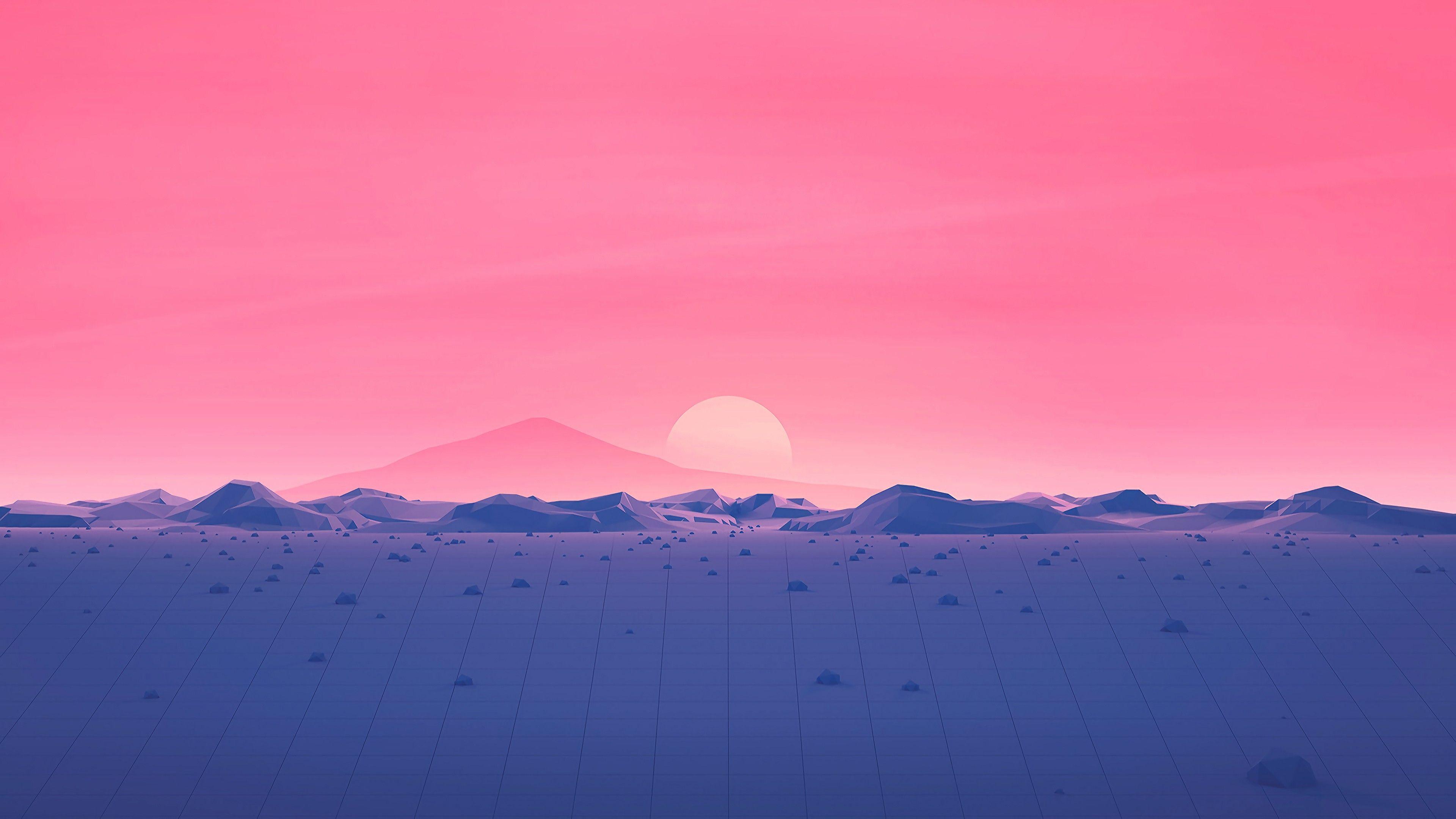 3840x2160 Sunset Horizon Minimal 4K Wallpaper .hdwallpaper.in