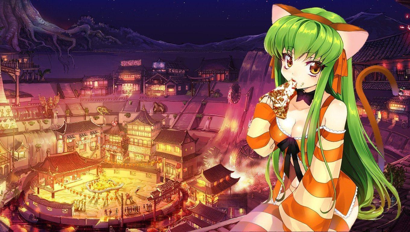 1360x768 C.C. from Code Geass as Cat girl .